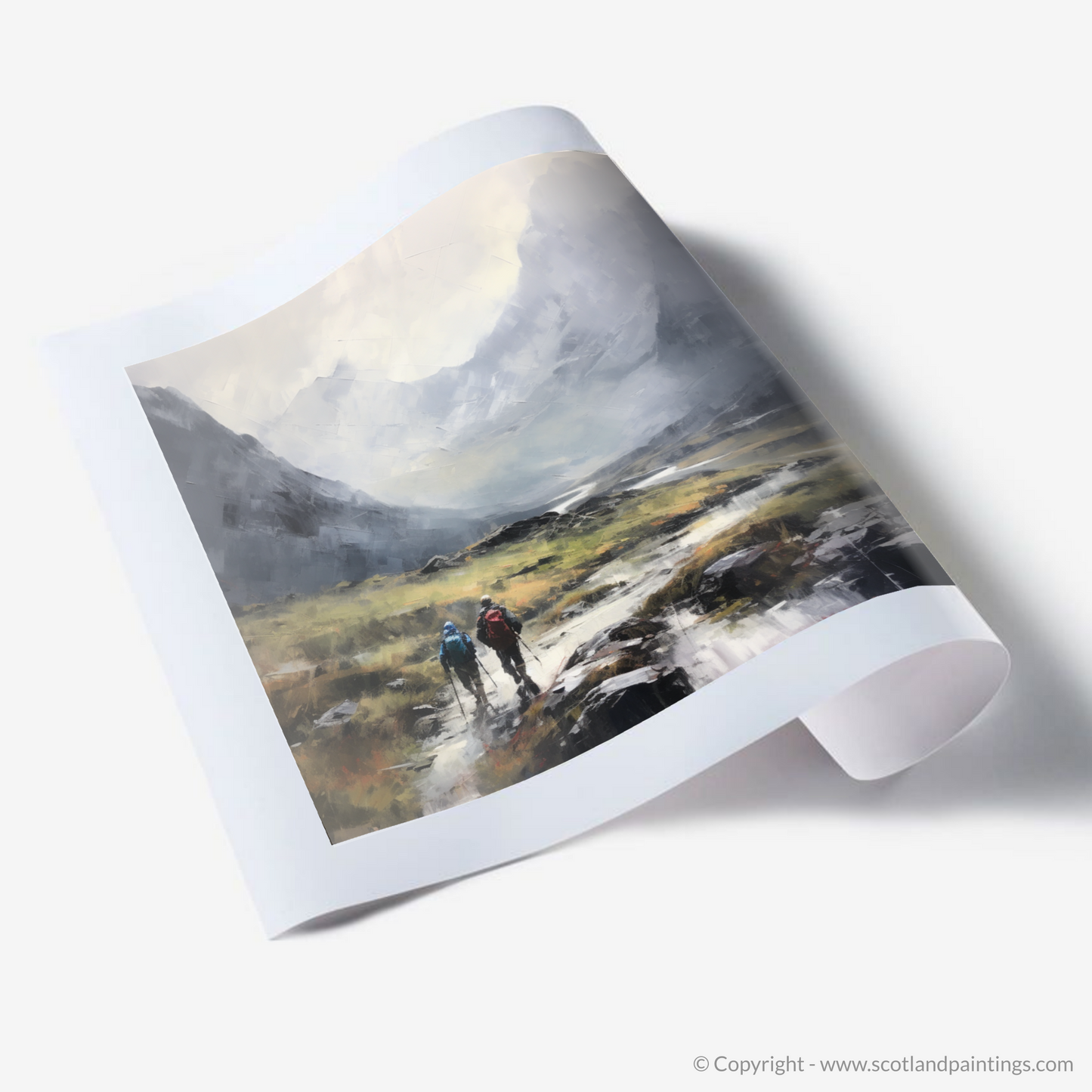 Art Print of Hikers in Glencoe