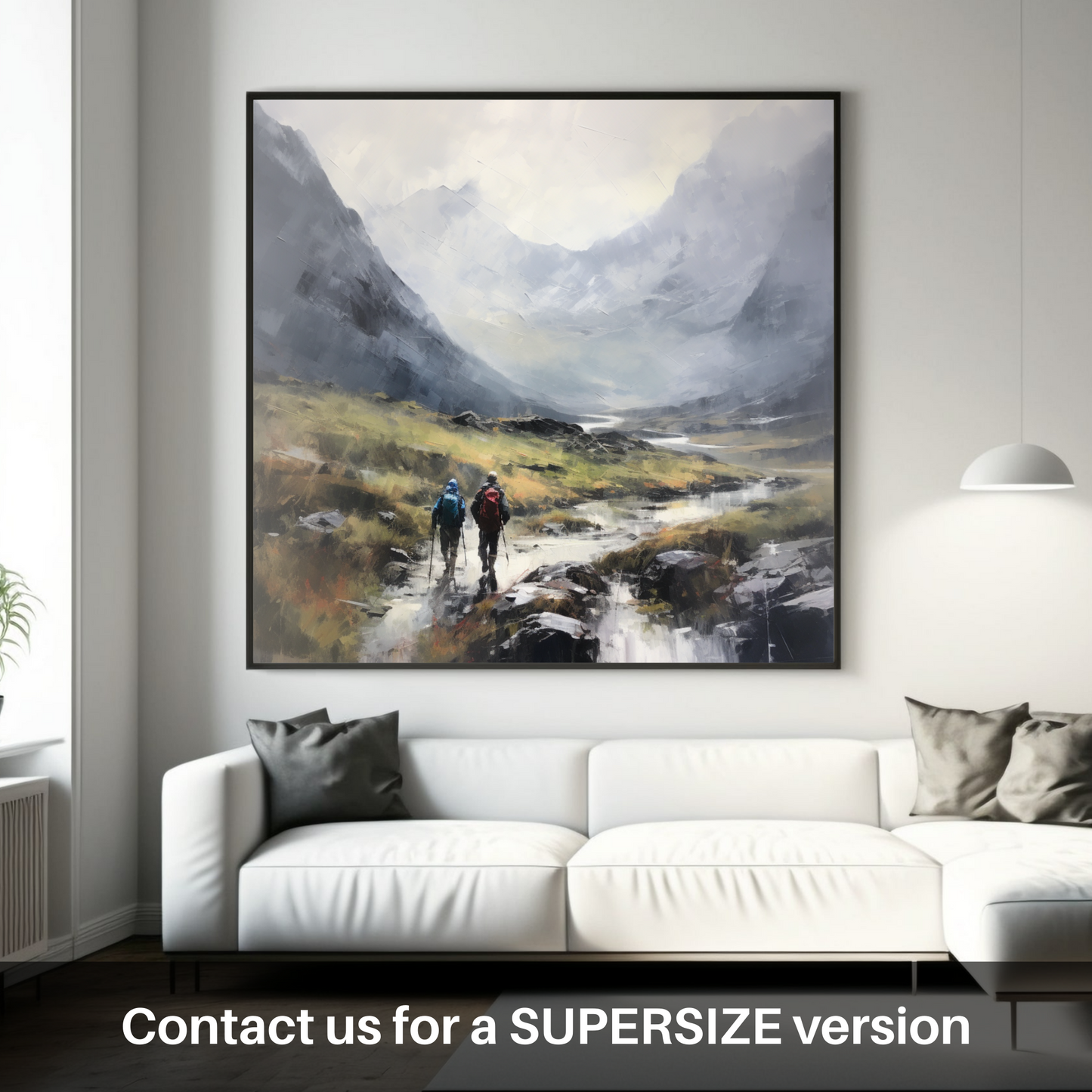 Huge supersize print of Hikers in Glencoe