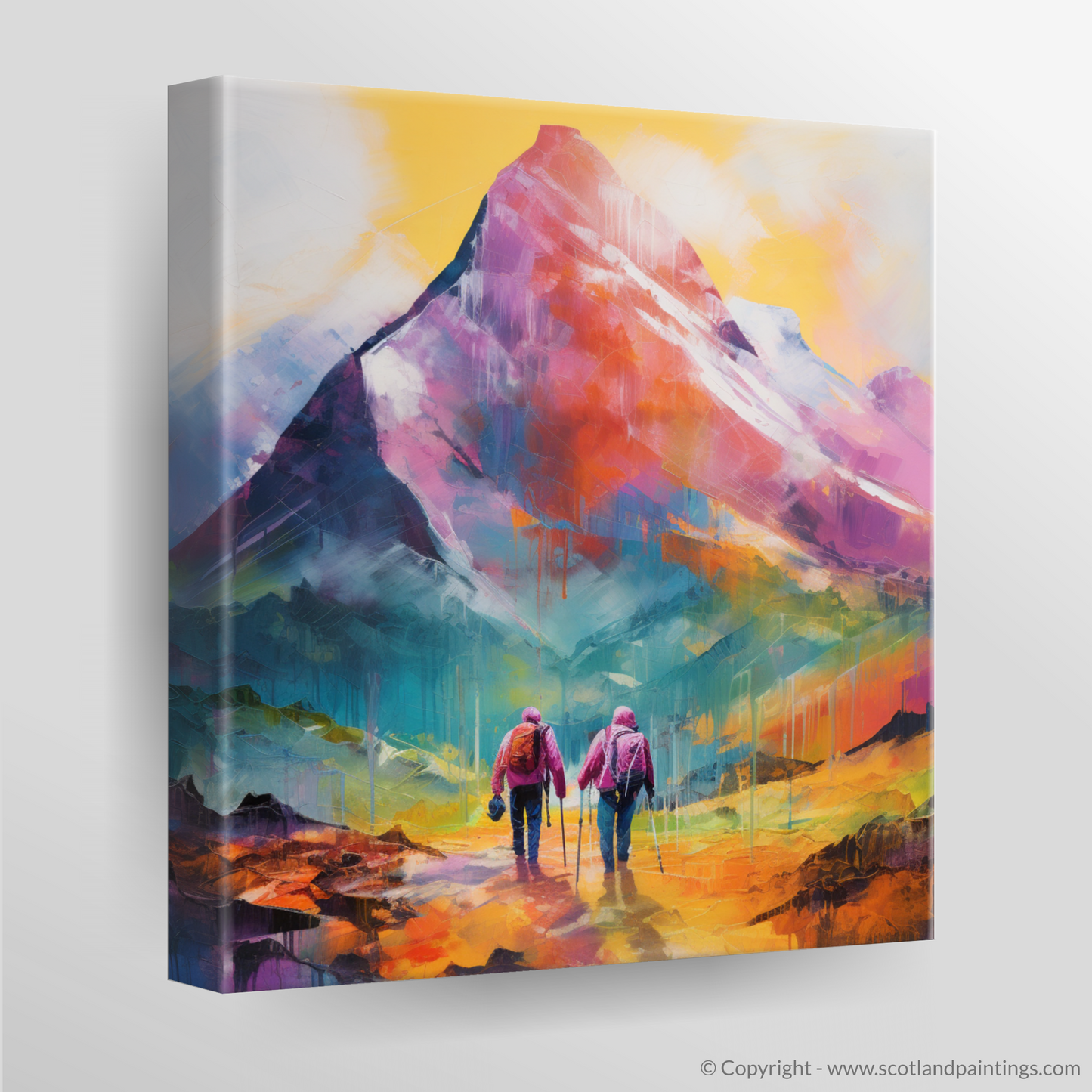 Canvas Print of Hikers in Glencoe