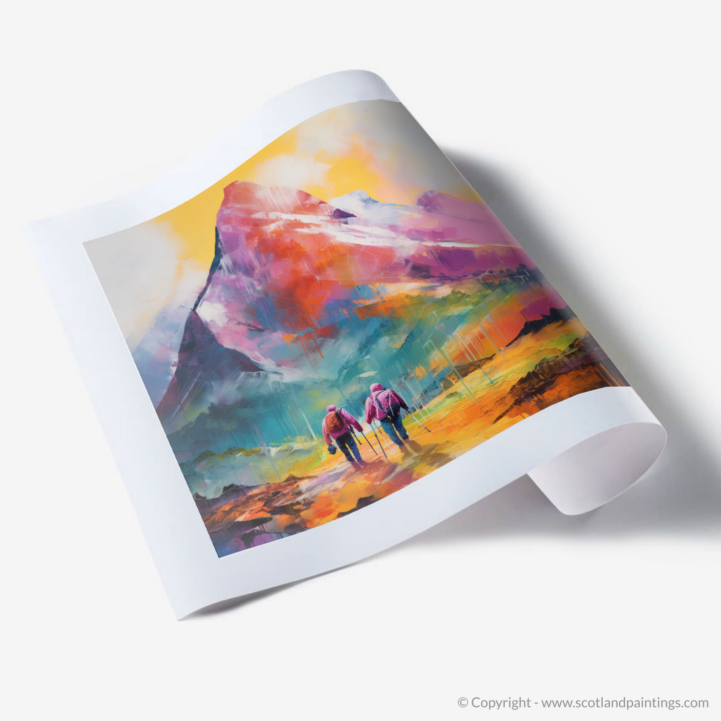 Art Print of Hikers in Glencoe