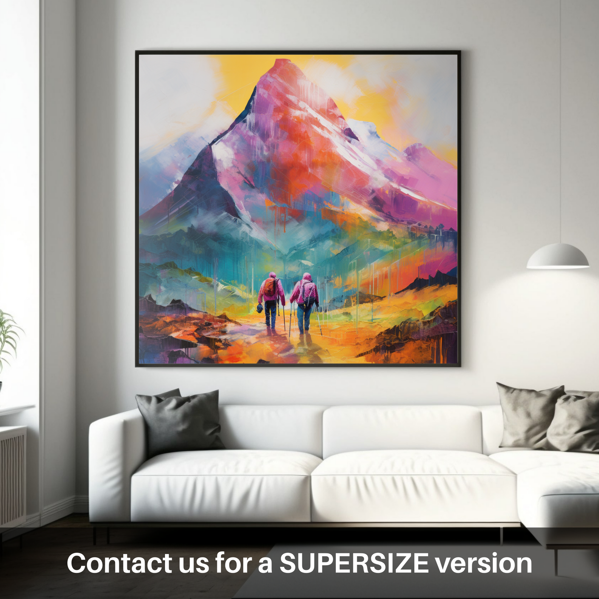 Huge supersize print of Hikers in Glencoe