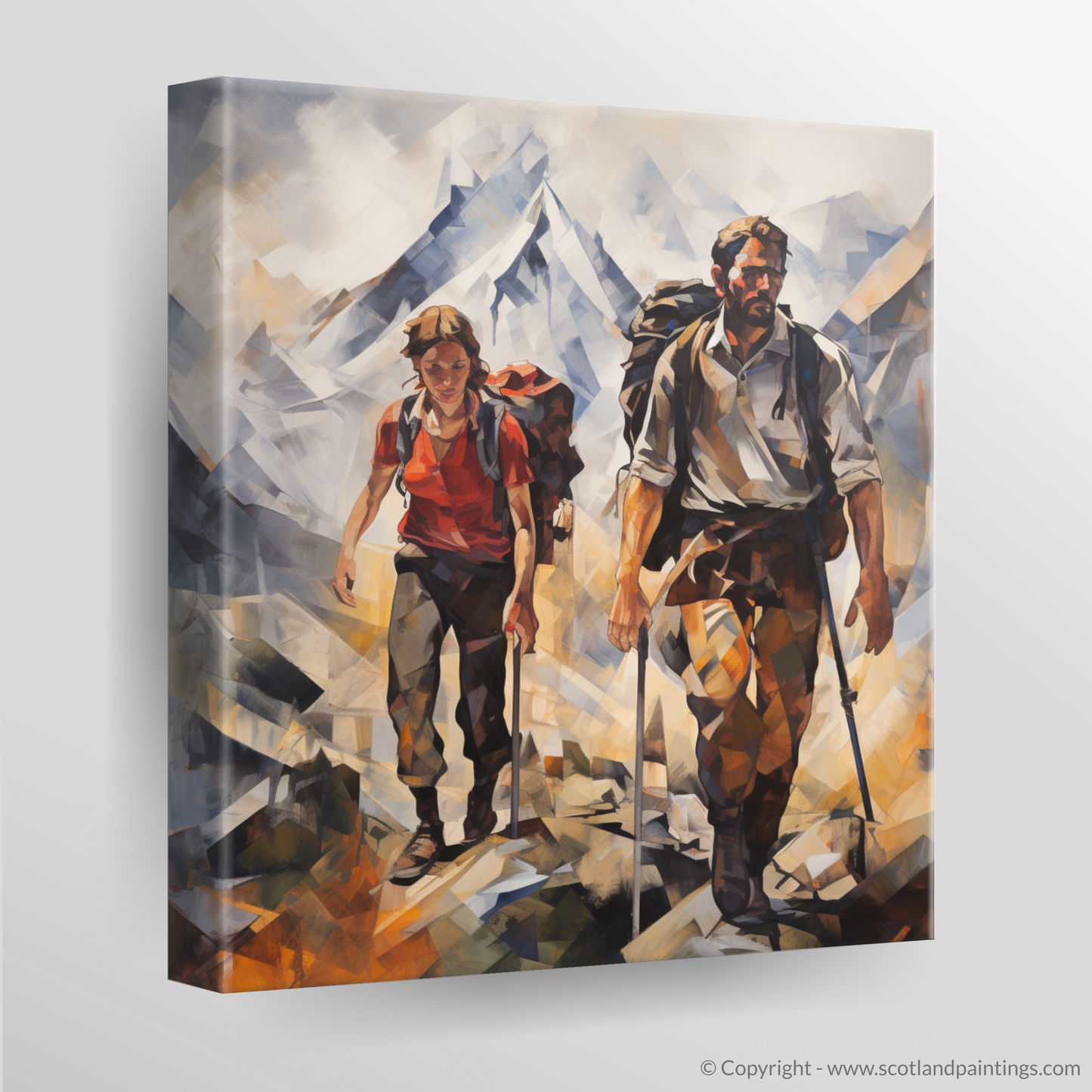Canvas Print of Hikers in Glencoe
