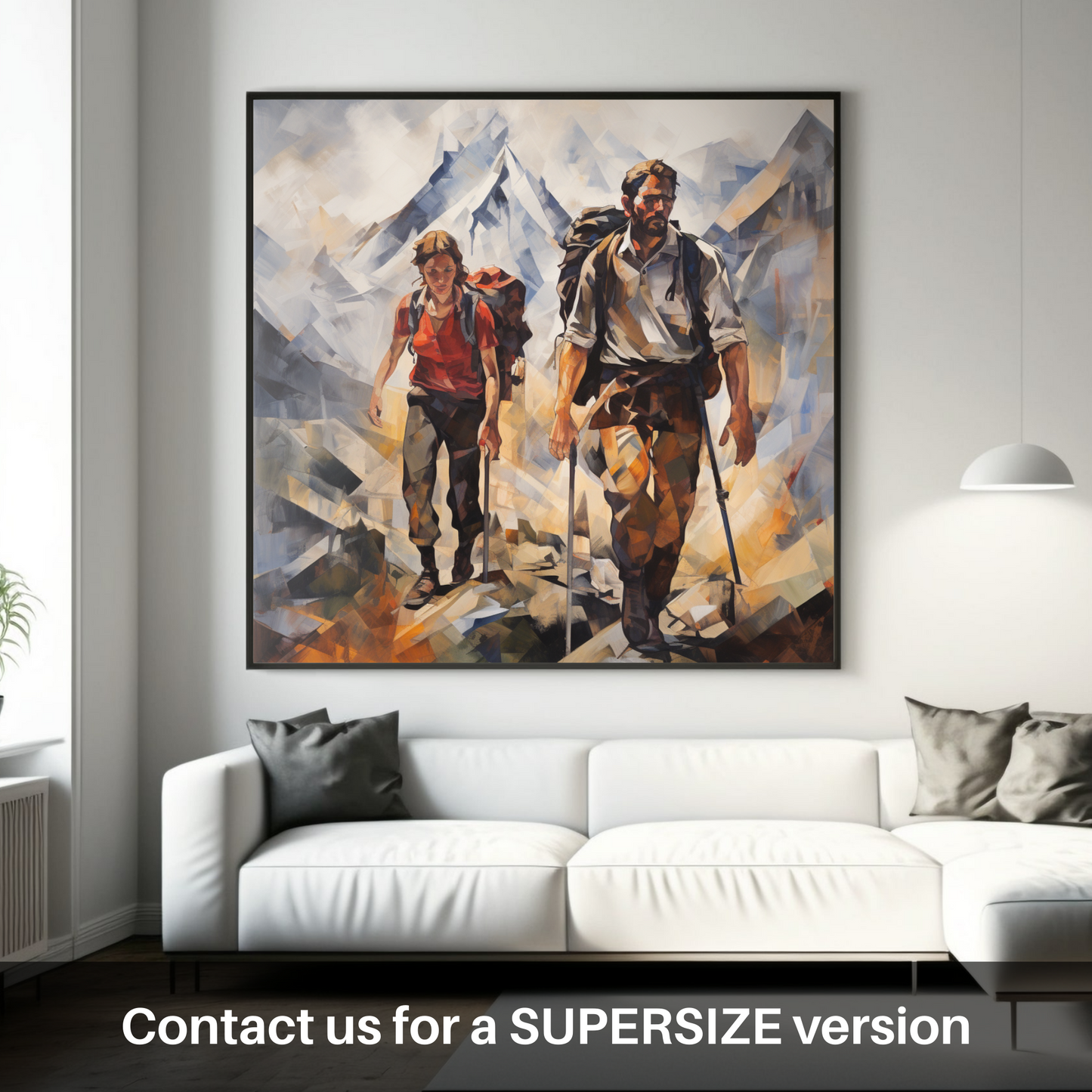 Huge supersize print of Hikers in Glencoe