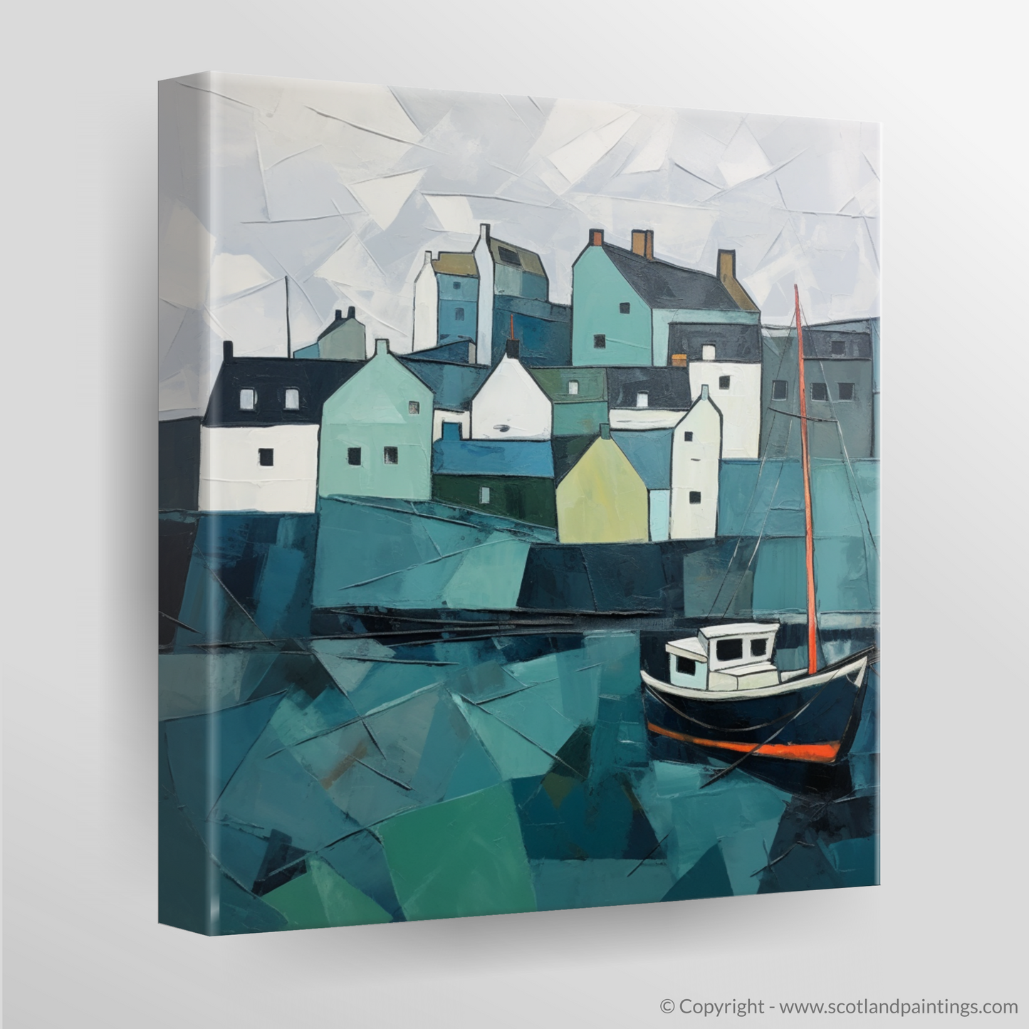 Storm over Portsoy: A Minimalist Maritime Vision