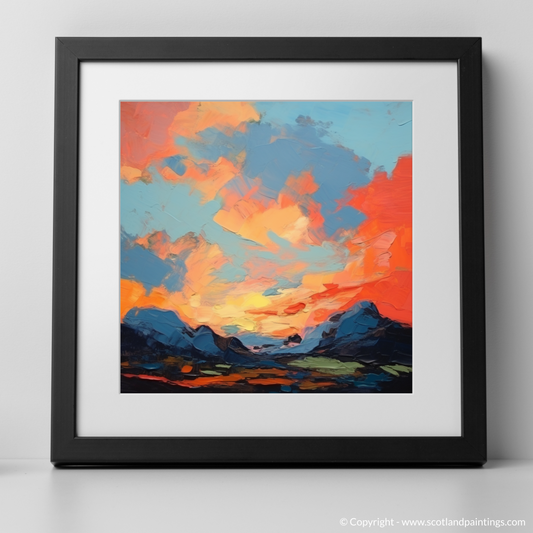 Glencoe's Fiery Dusk: An Abstract Dance of Colour and Emotion