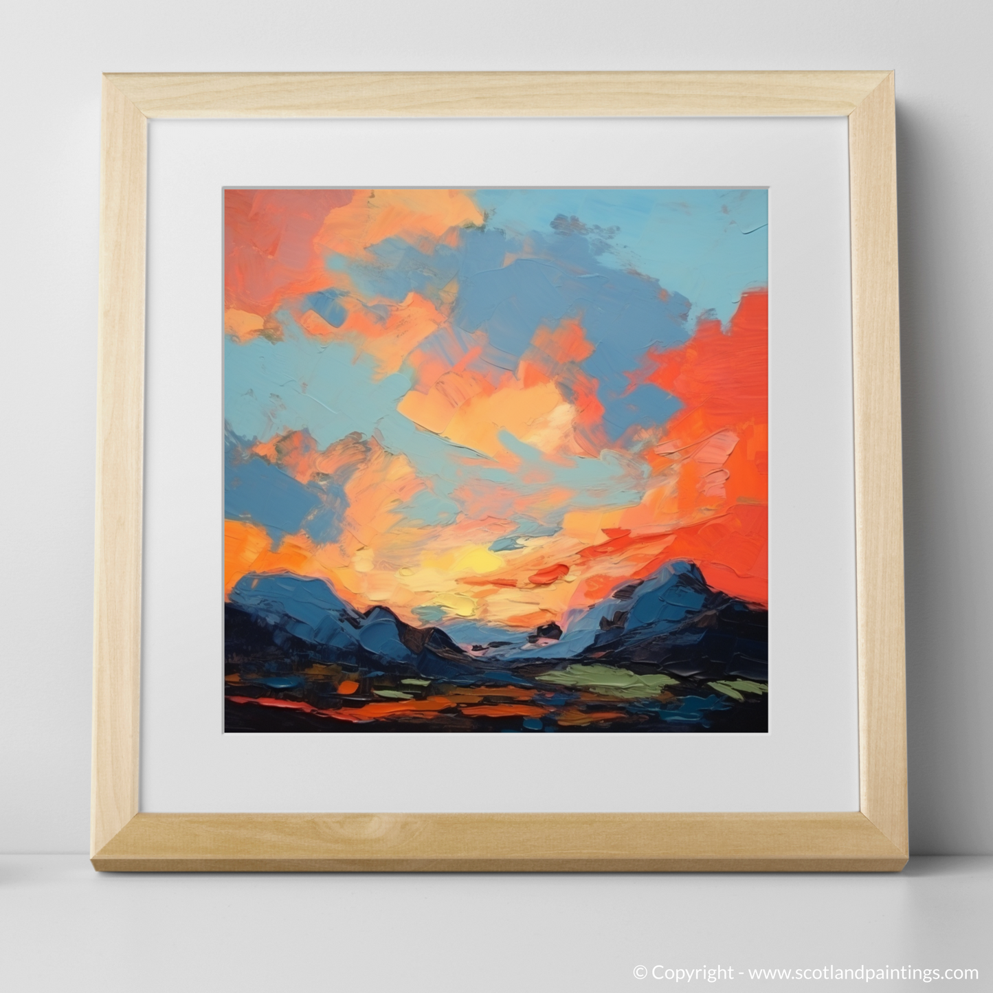 Glencoe's Fiery Dusk: An Abstract Dance of Colour and Emotion