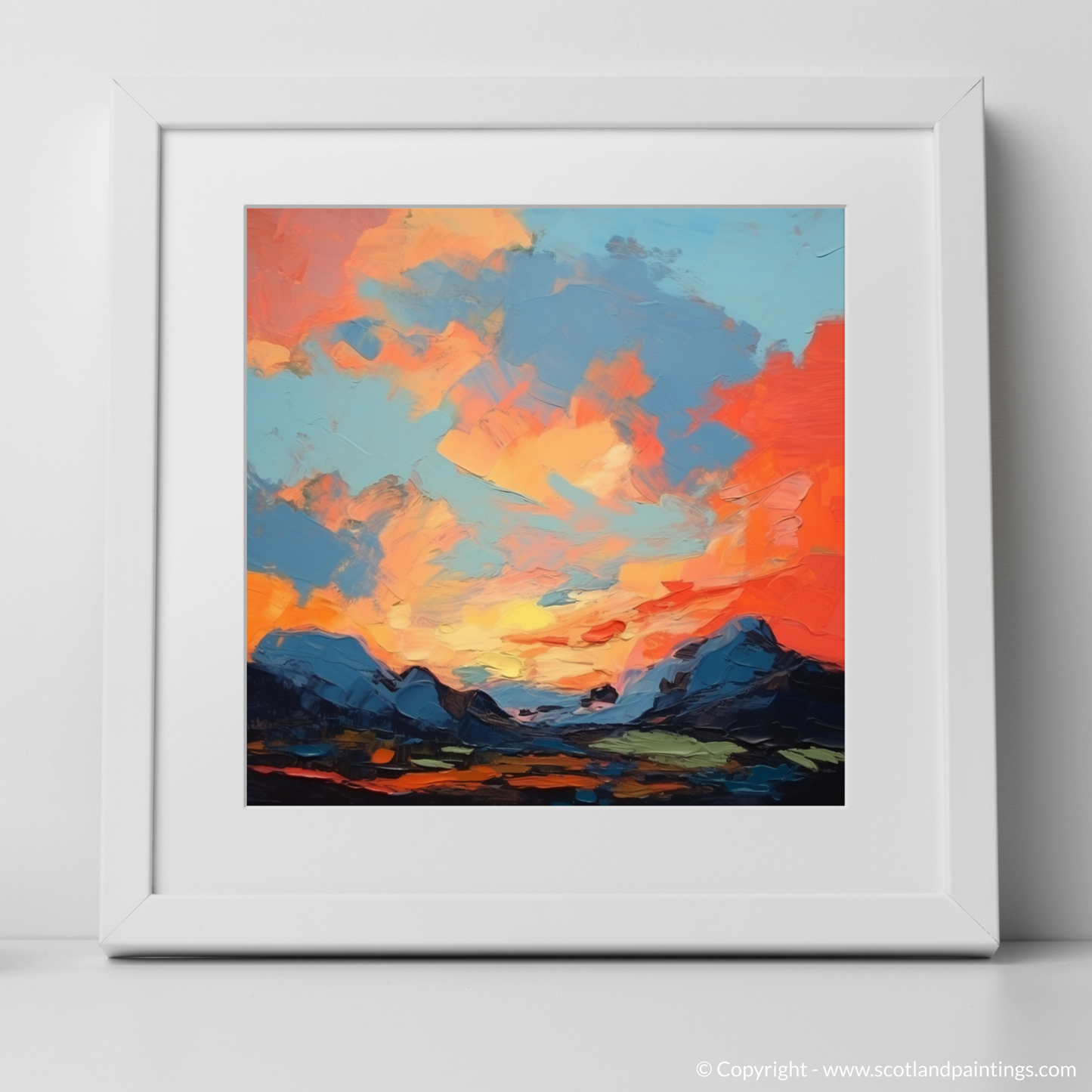 Glencoe's Fiery Dusk: An Abstract Dance of Colour and Emotion