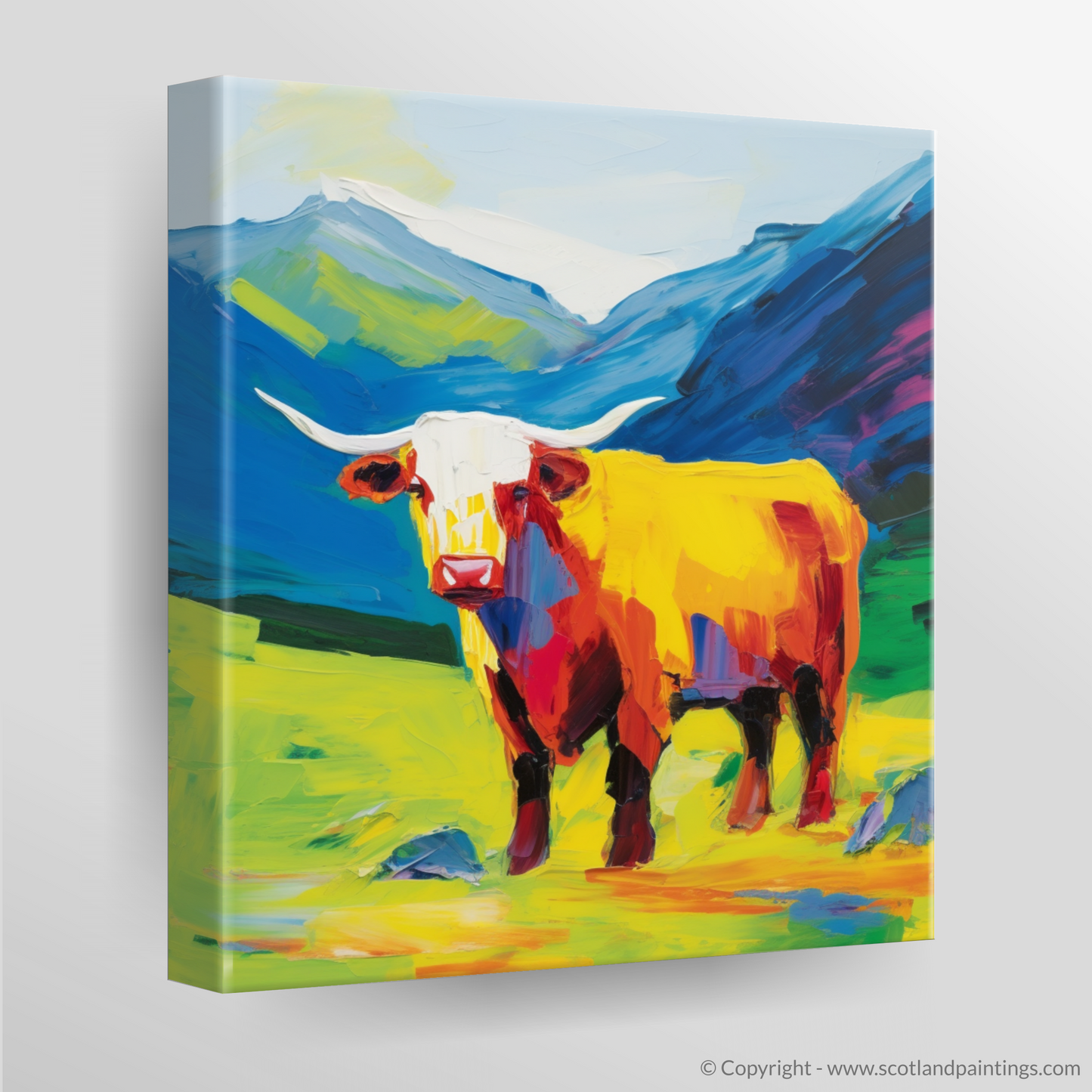 Highland Cow in Glencoe: A Summer's Abstraction