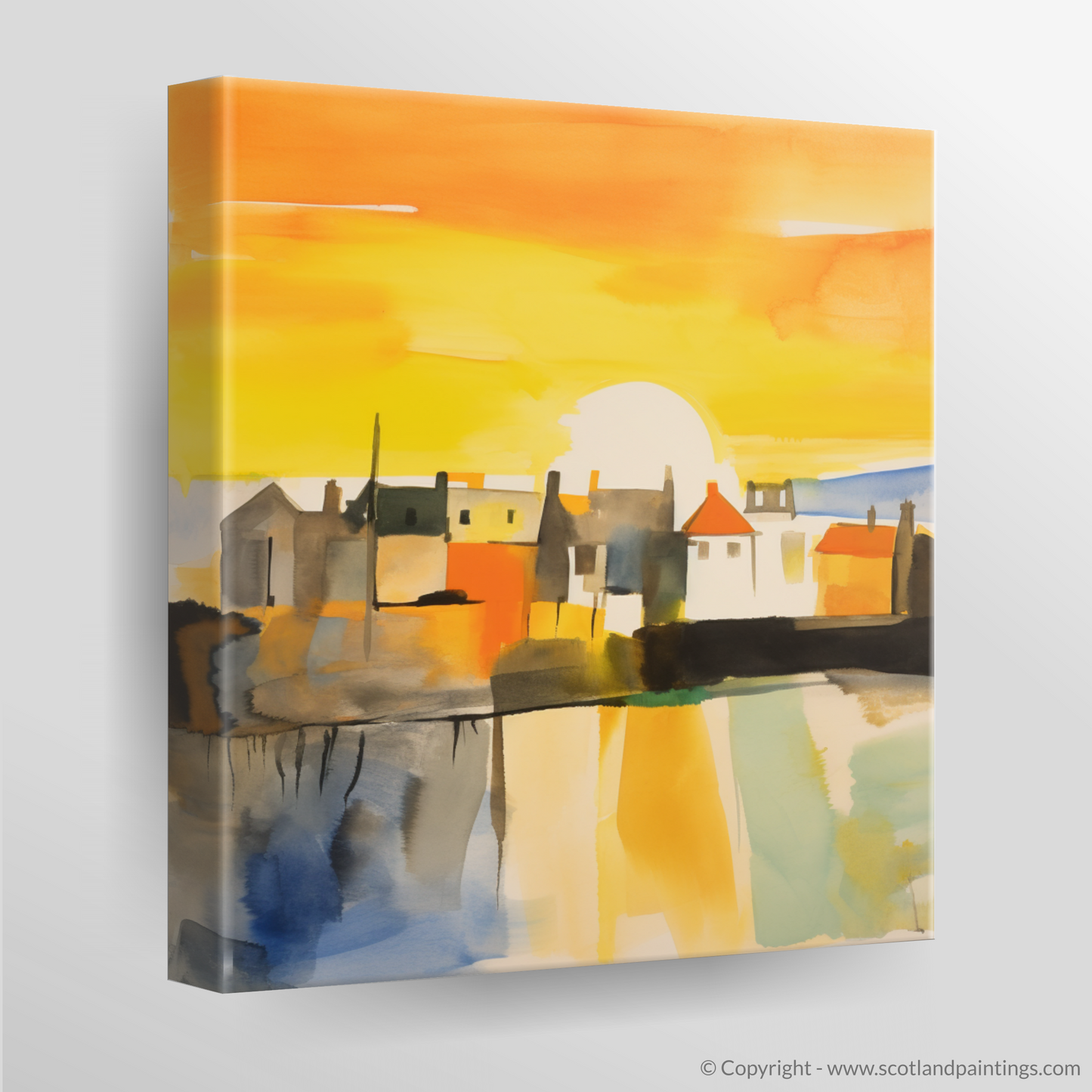 Portsoy Harbour at Golden Hour: An Abstract Symphony of Light and Colour