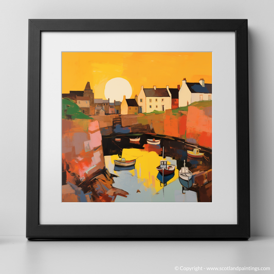 Golden Hour Glow at Crail Harbour - An Abstract Interpretation