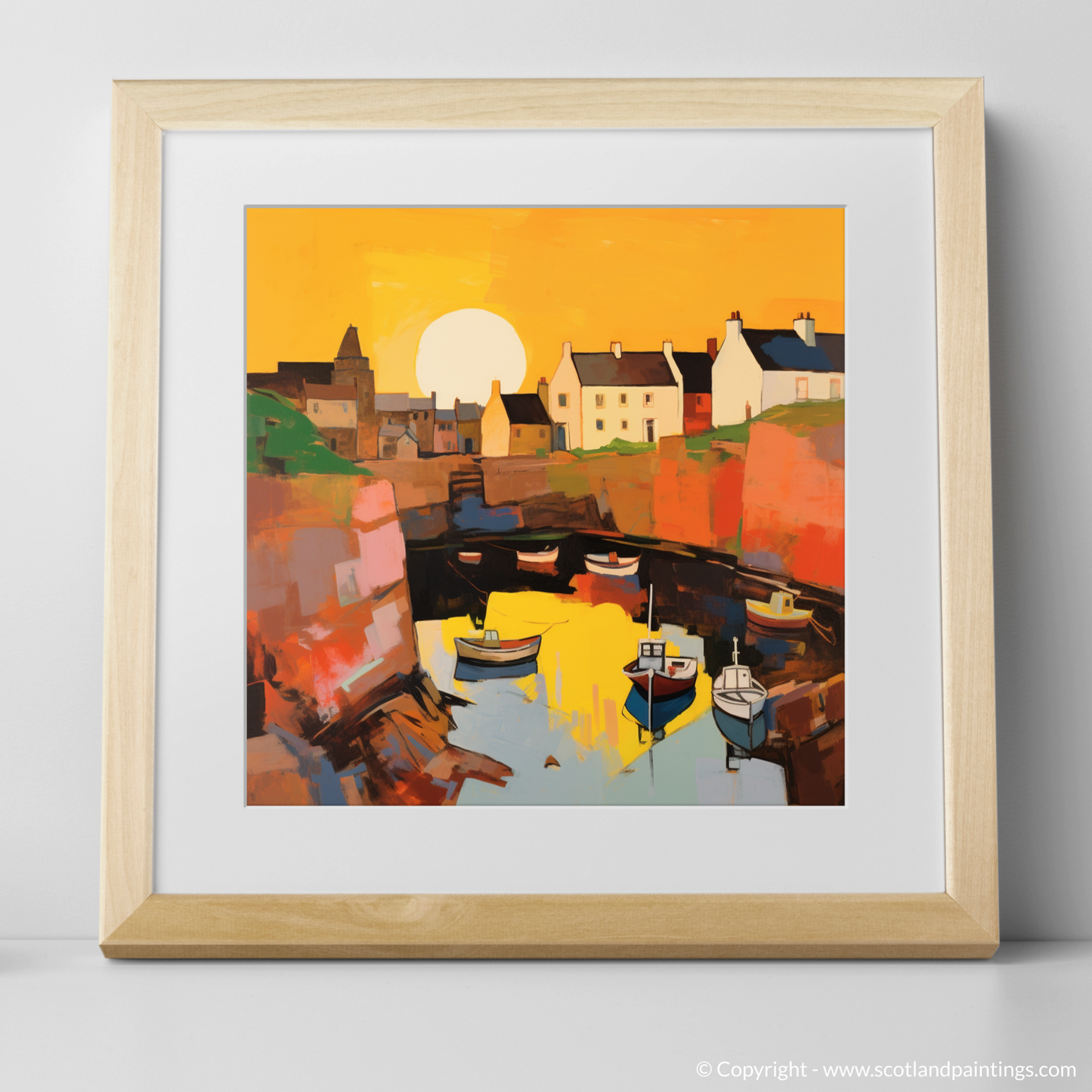 Golden Hour Glow at Crail Harbour - An Abstract Interpretation