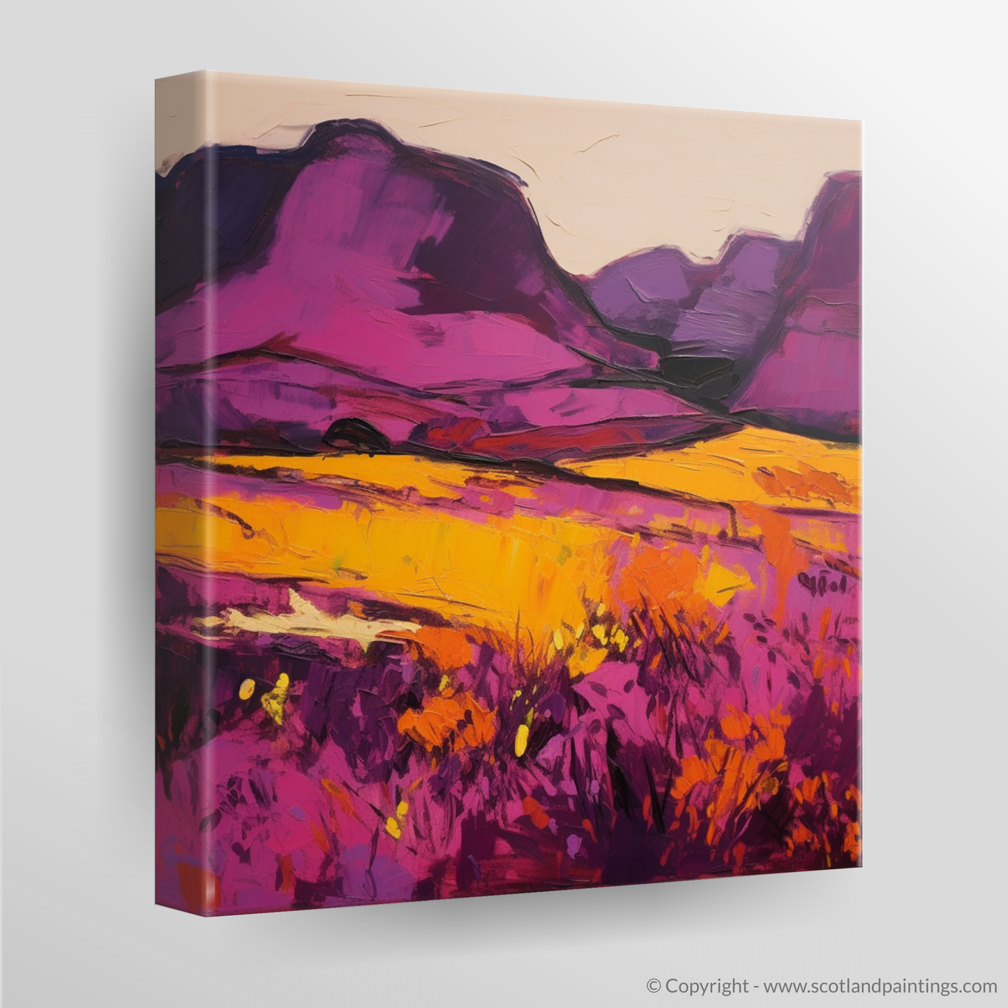 Highland Hues: An Abstract Ode to Purple Heather in Glencoe
