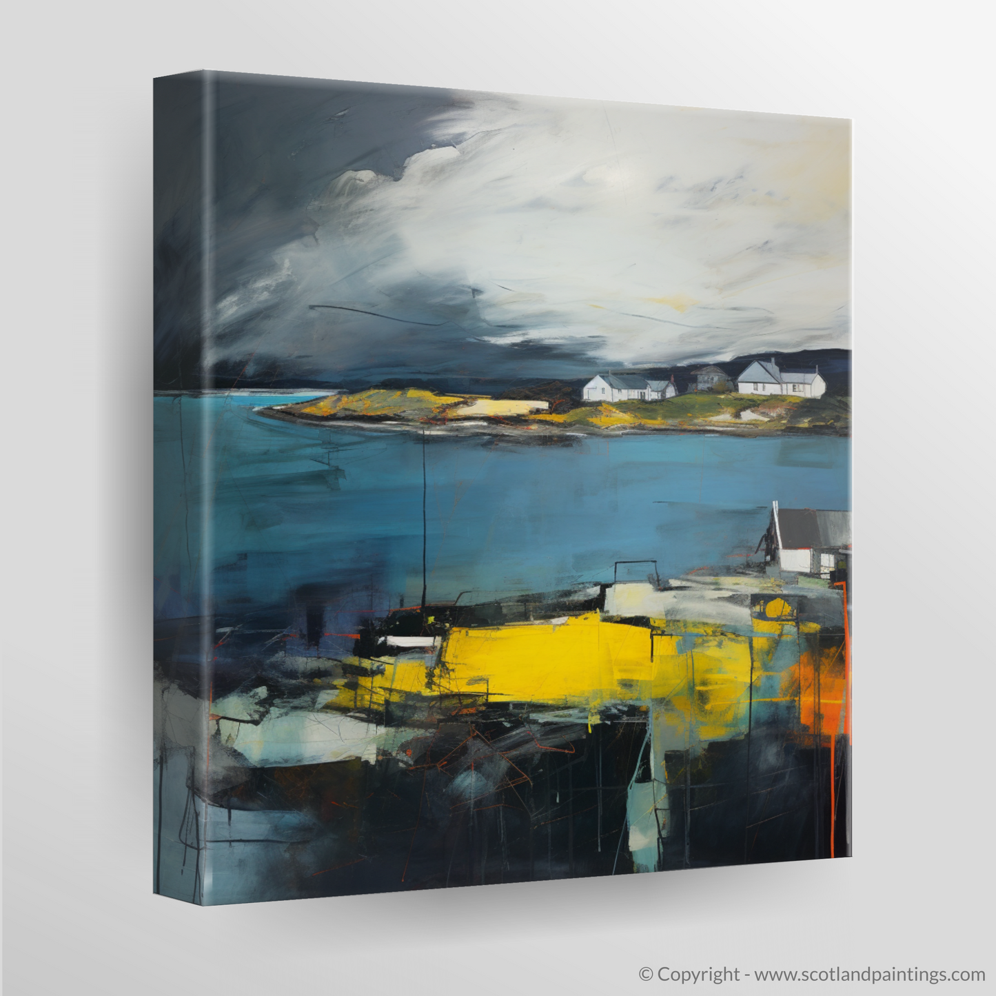 Storm over Gairloch Harbour: An Abstract Impressionist Odyssey