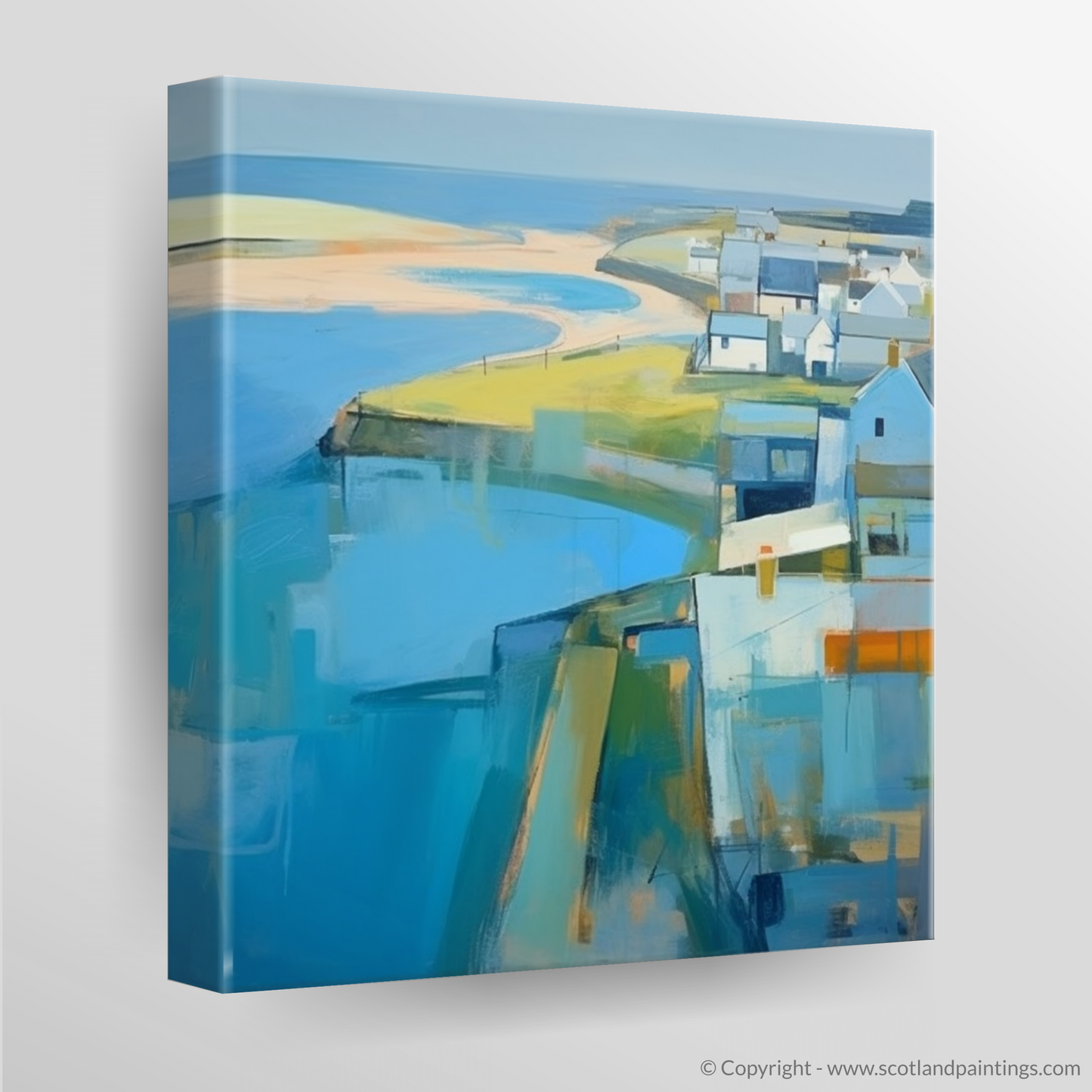 Stonehaven Serenity: An Abstract Impressionist Homage to Coastal Charm