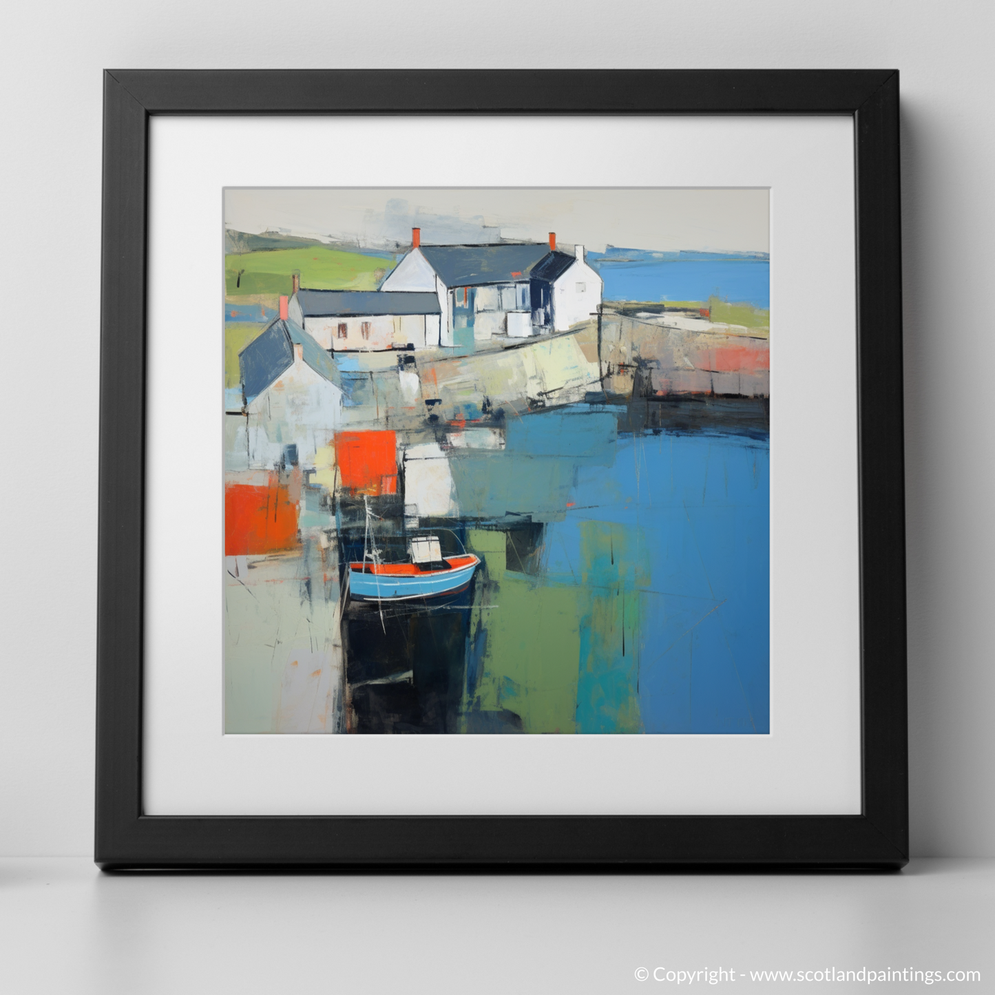 Cove Harbour Serenade: An Abstract Impressionist Ode to Scottish Maritime