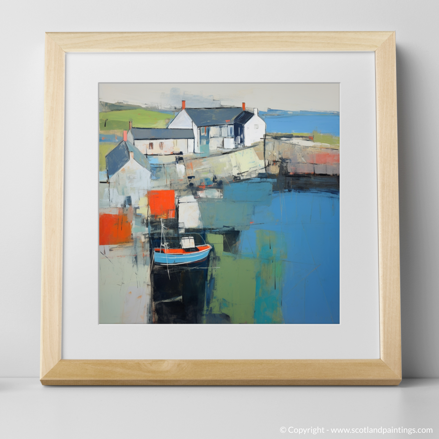 Cove Harbour Serenade: An Abstract Impressionist Ode to Scottish Maritime