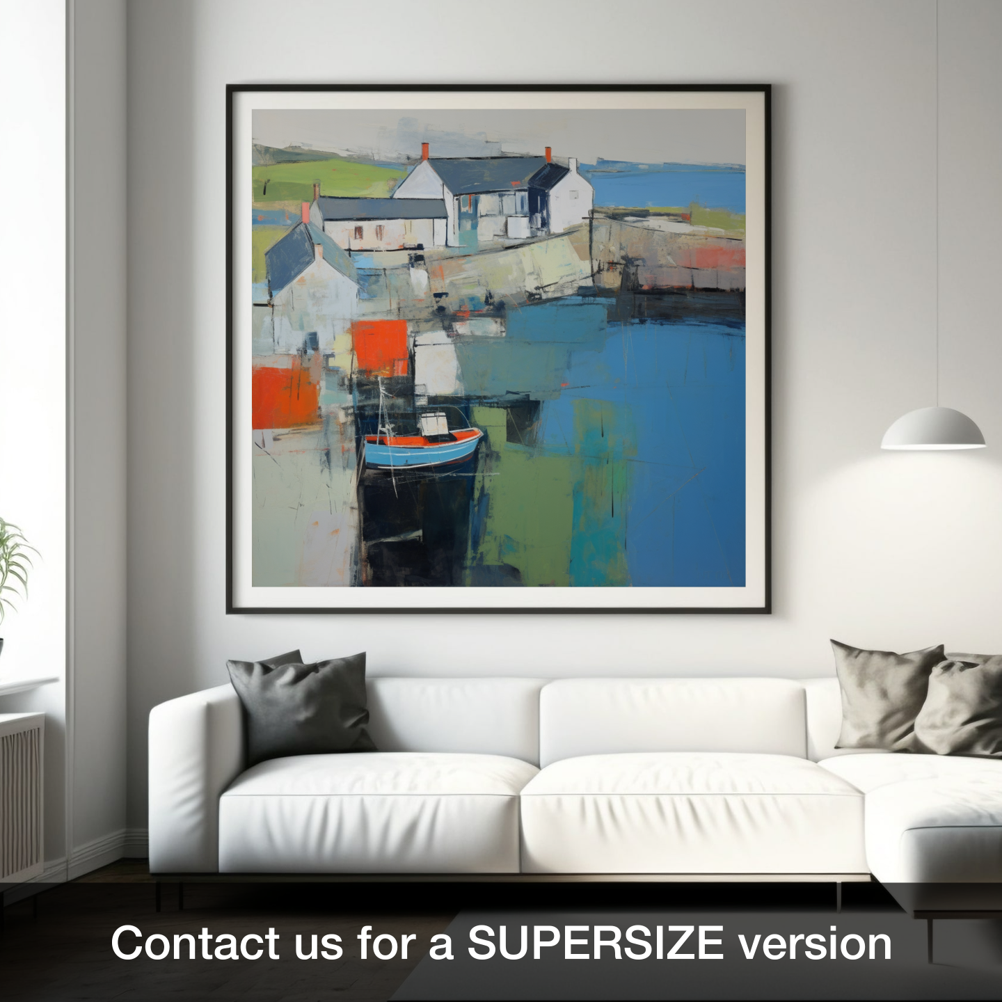 Cove Harbour Serenade: An Abstract Impressionist Ode to Scottish Maritime