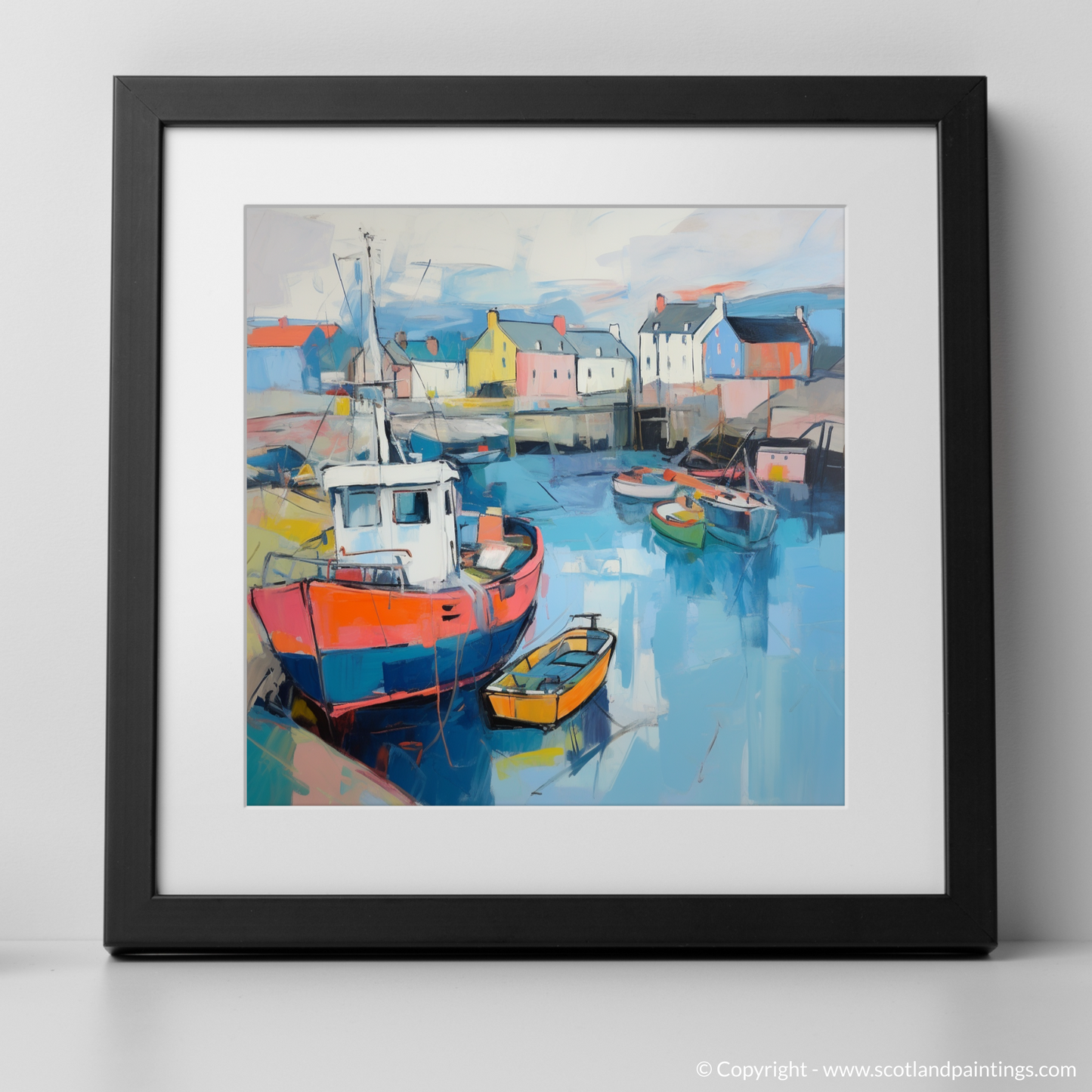 Millport Harbour Reverie - A Dance of Sea and Colour in Abstract Expressionism