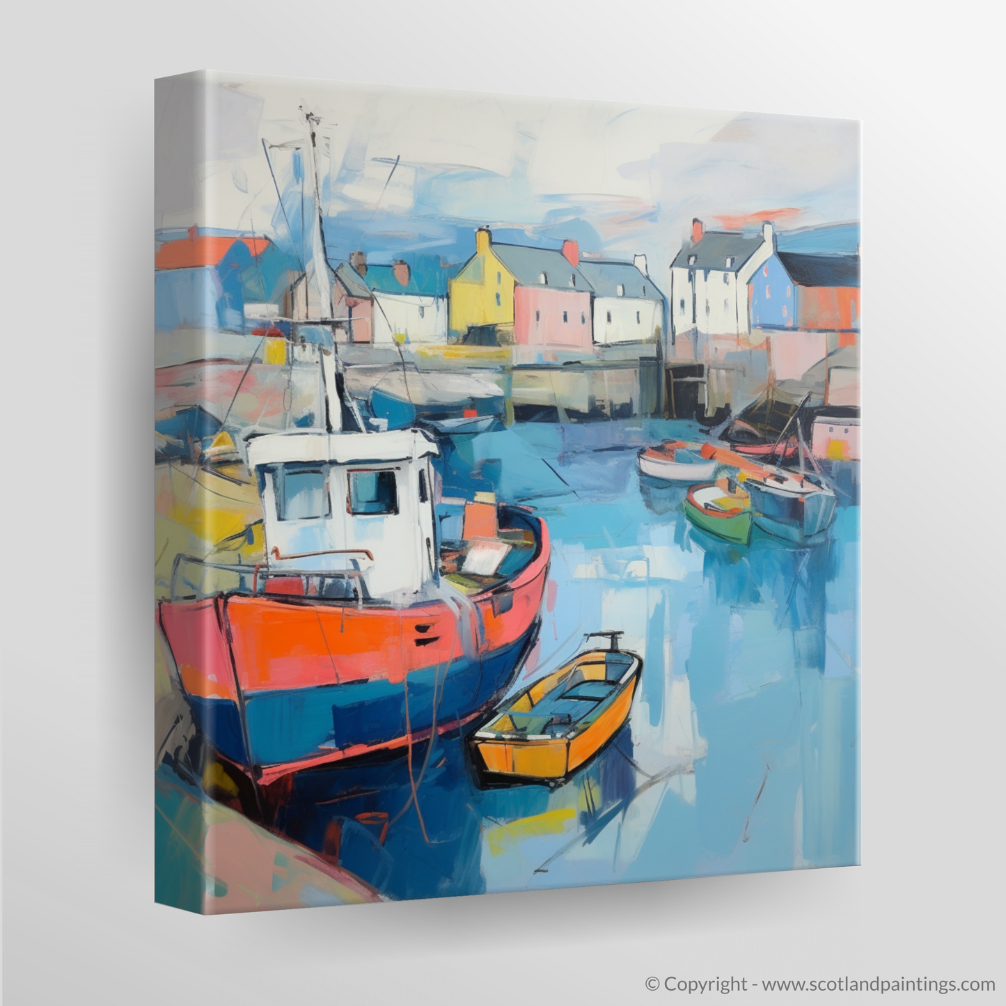 Millport Harbour Reverie - A Dance of Sea and Colour in Abstract Expressionism