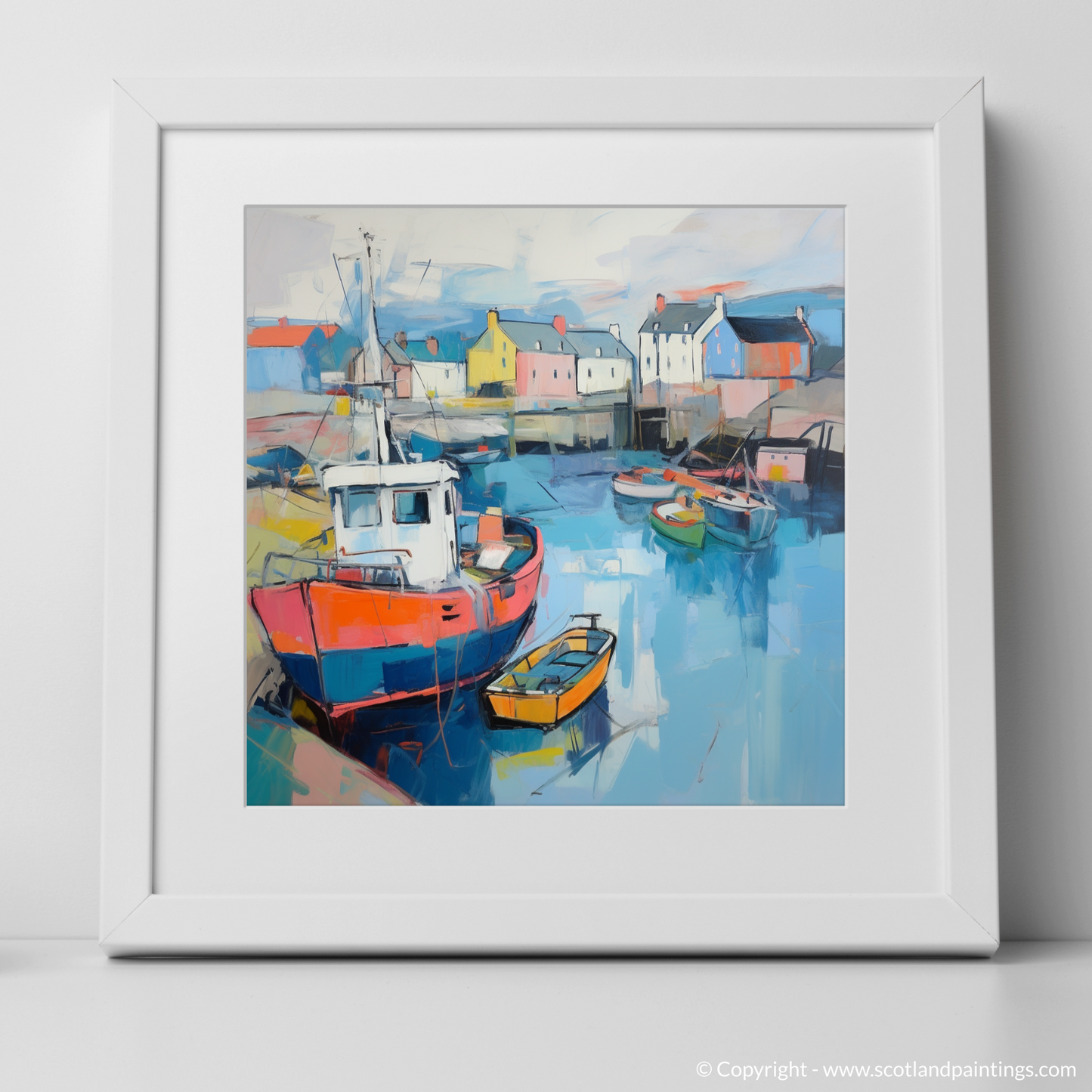 Millport Harbour Reverie - A Dance of Sea and Colour in Abstract Expressionism