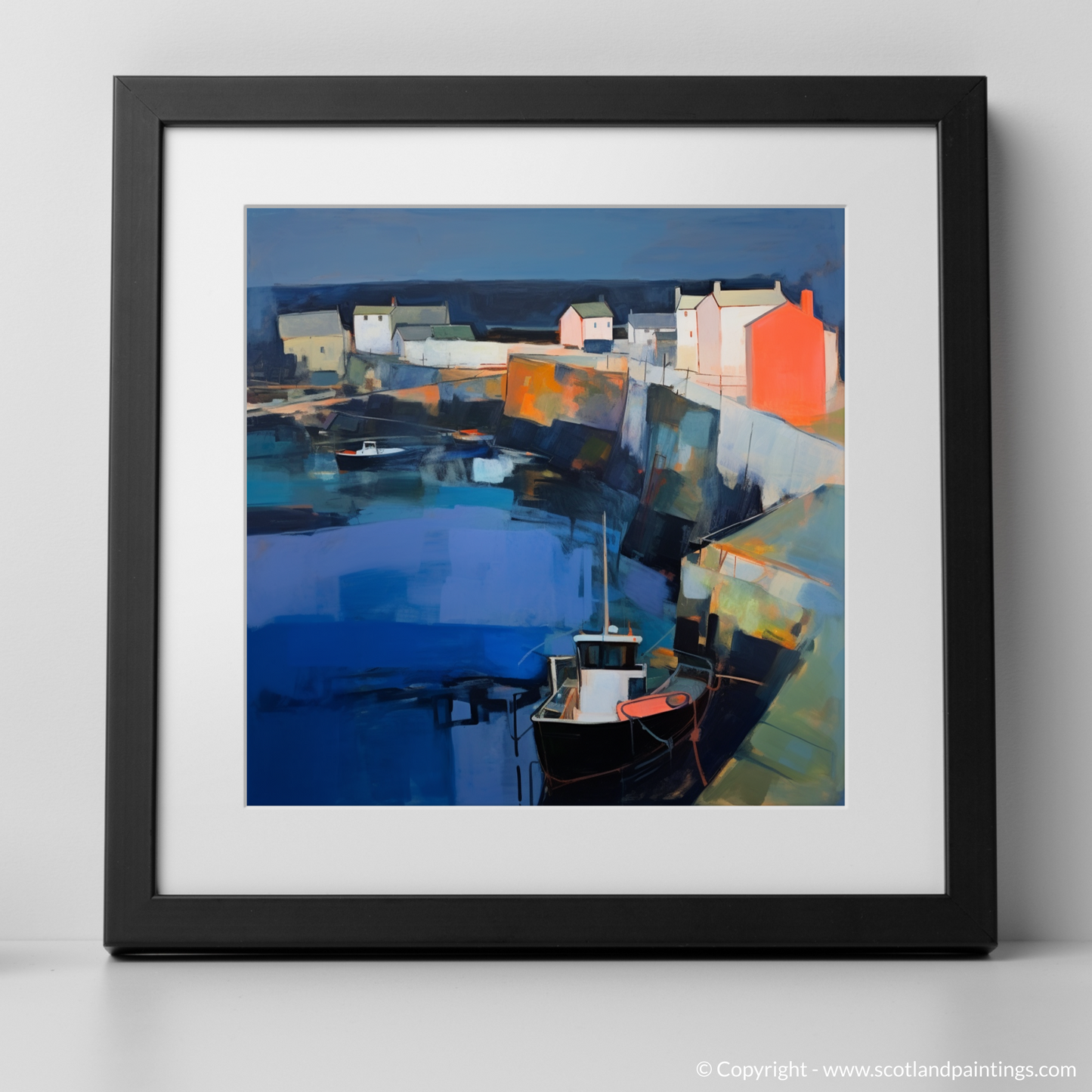 Portsoy Harbour at Dusk - An Abstract Impressionist Ode to Serenity