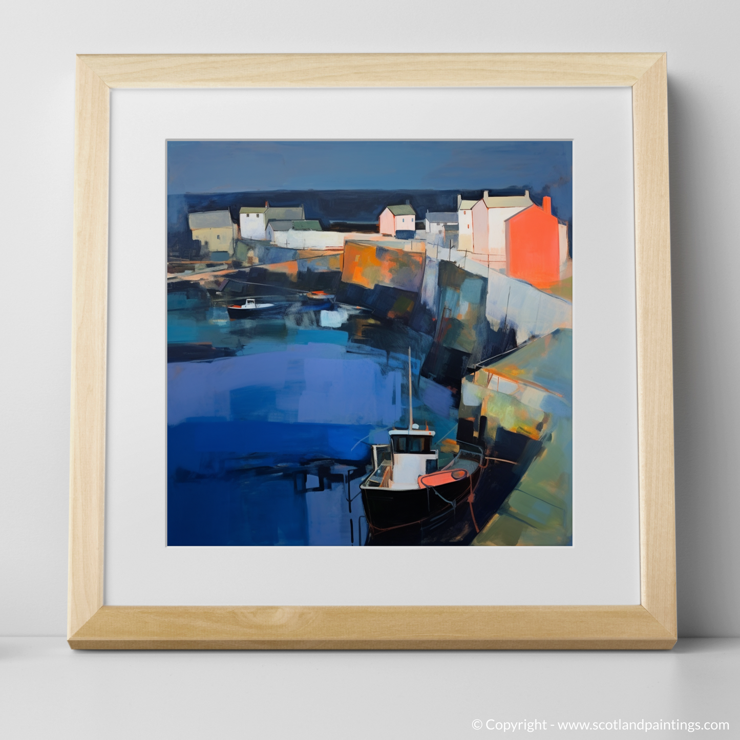 Portsoy Harbour at Dusk - An Abstract Impressionist Ode to Serenity