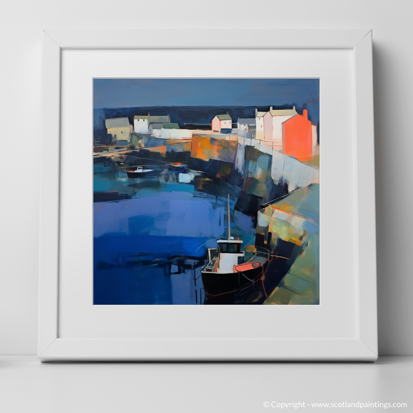 Portsoy Harbour at Dusk - An Abstract Impressionist Ode to Serenity
