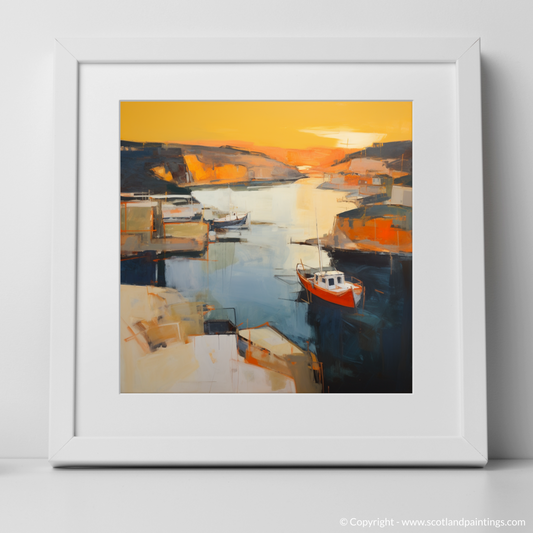 Golden Embrace at St Abba's Harbour - An Abstract Impressionist Ode to the Scottish Coast