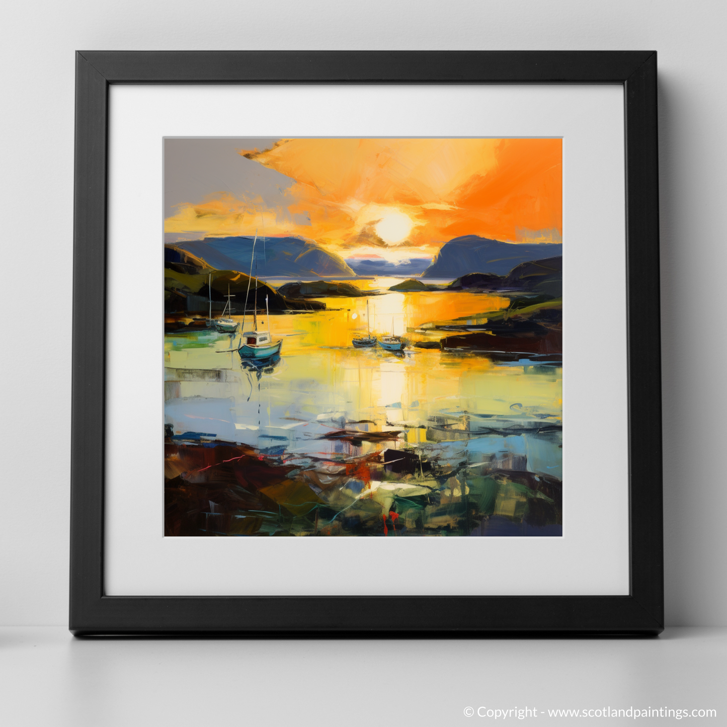 Isleornsay Harbour Sunset: An Abstract Expressionist Odyssey