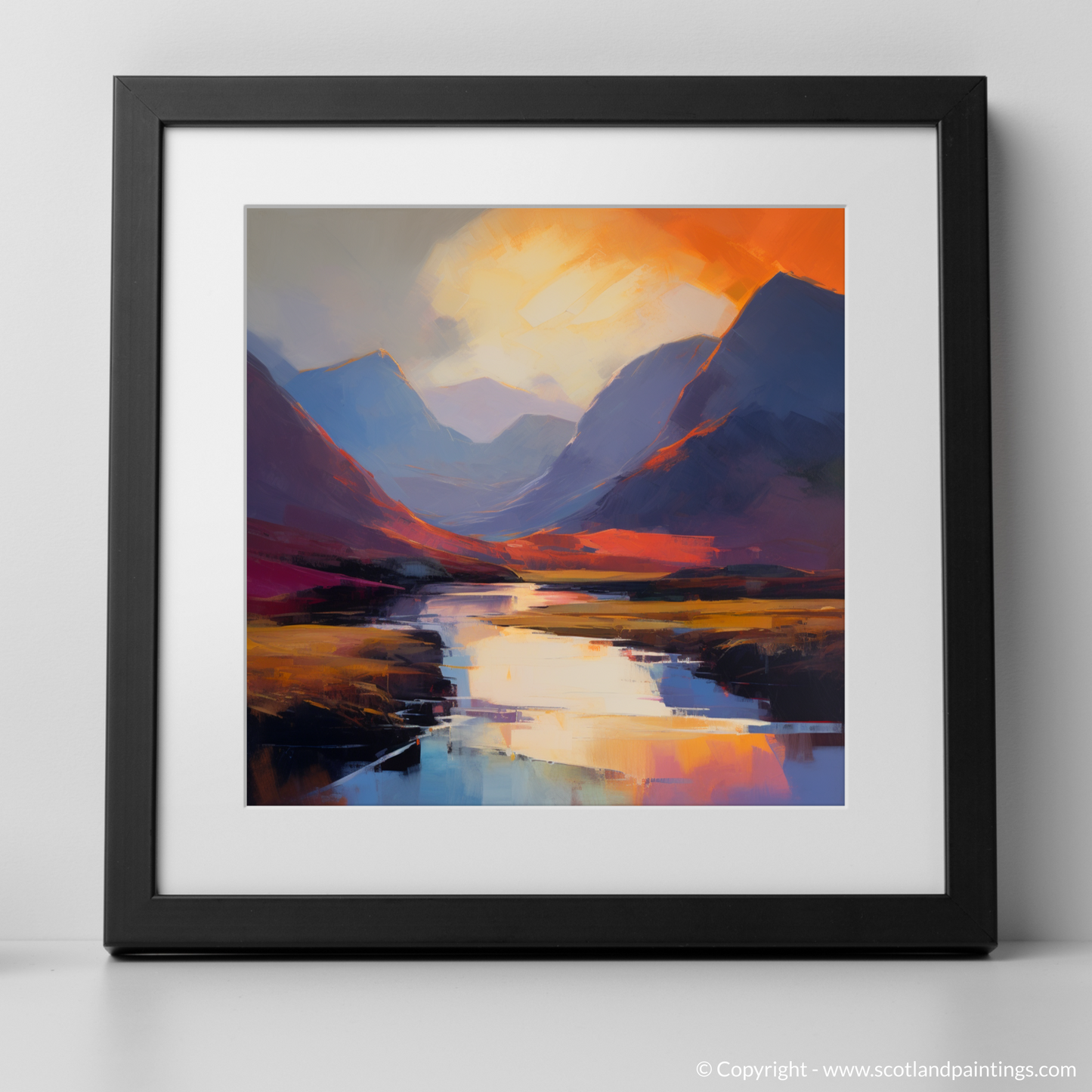 Fiery Sky over Glencoe Peaks