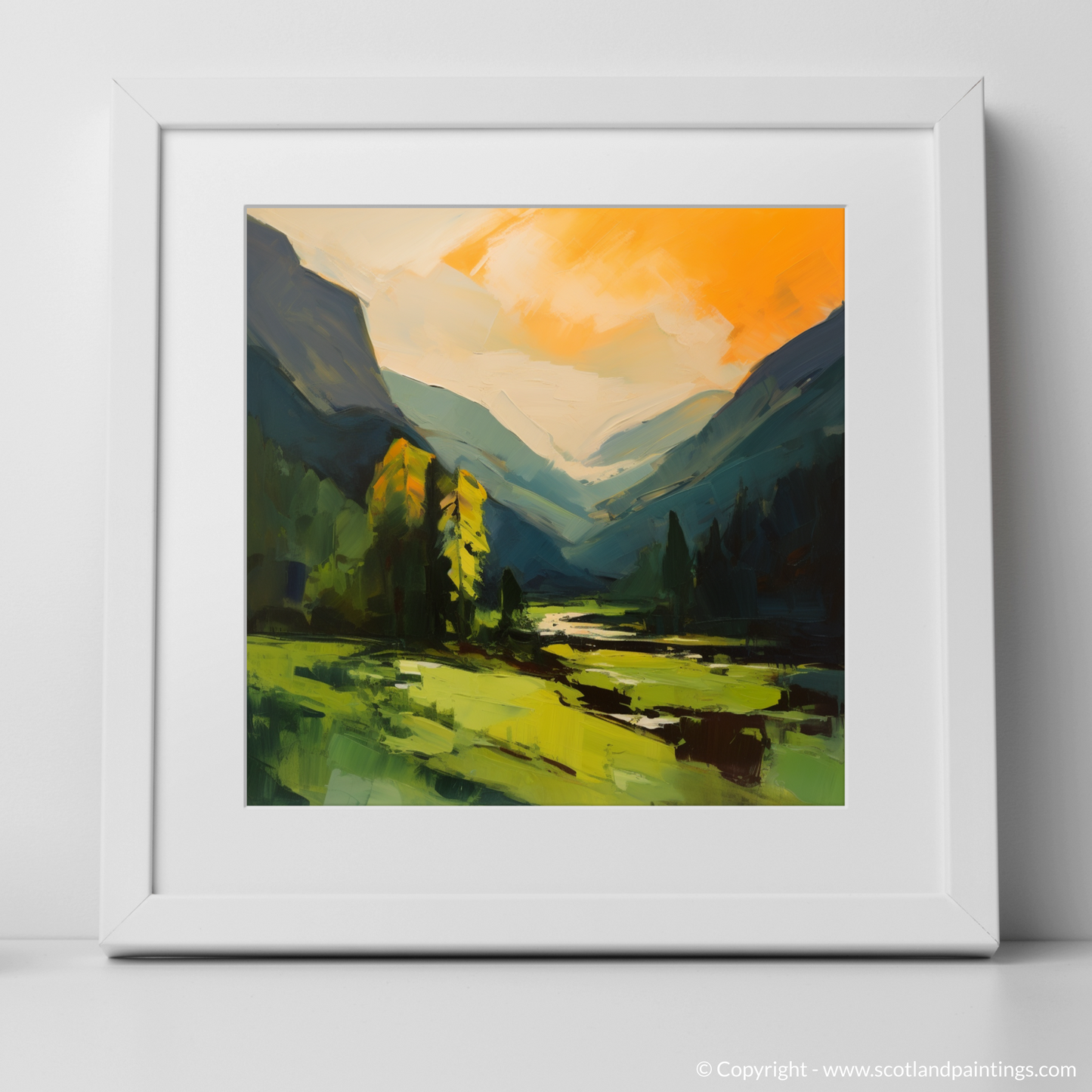 Verdant Glen at Sunset: A Contemporary Homage to Glencoe's Majesty