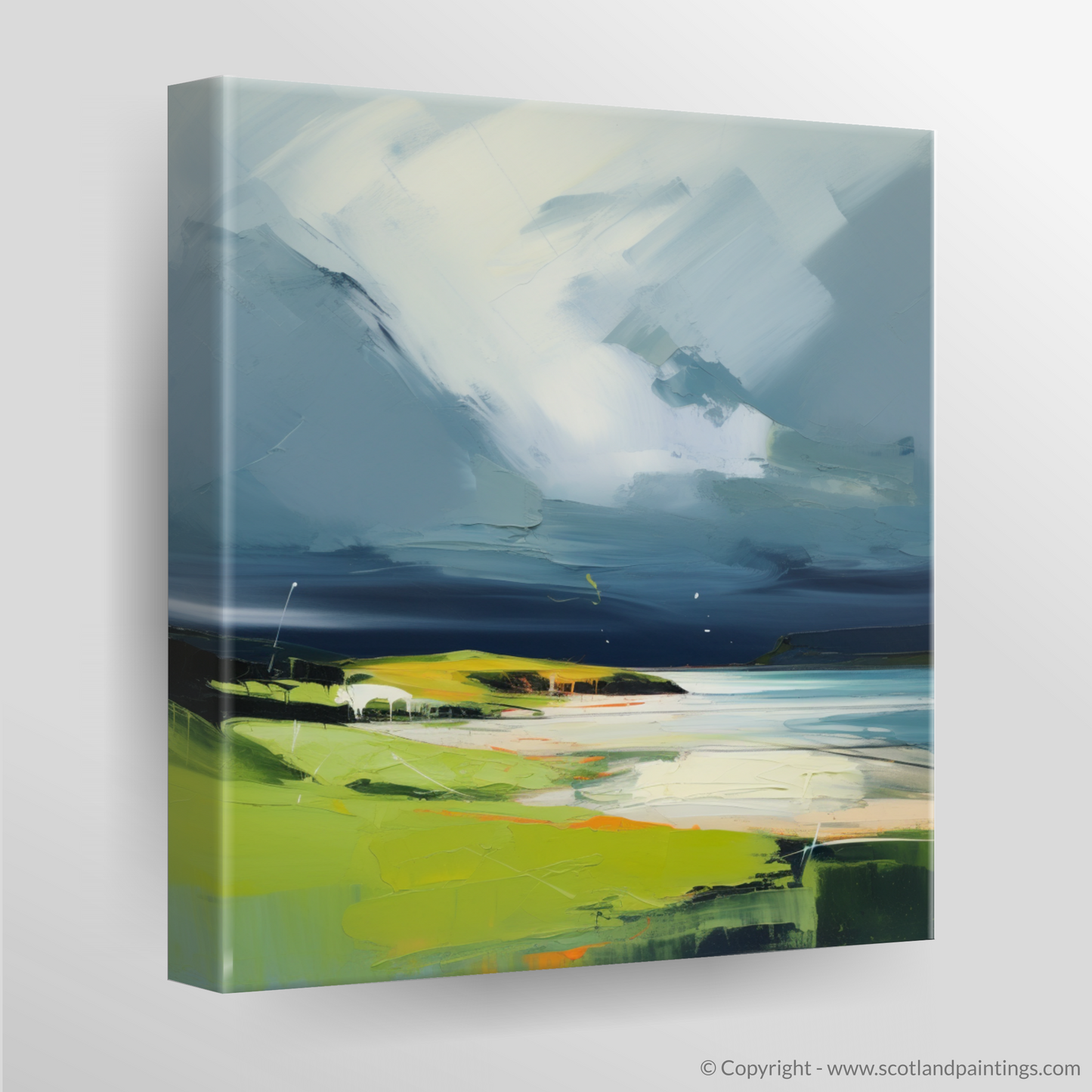 Storm over Kiloran Bay: A Contemporary Tribute to Scottish Wilds