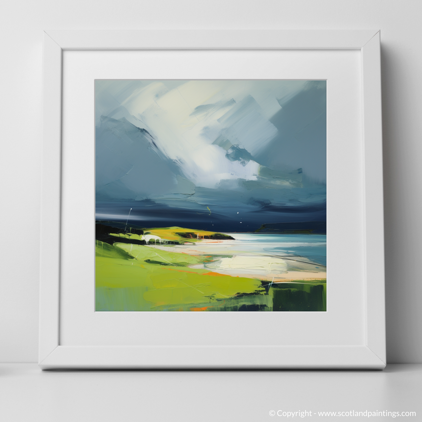 Storm over Kiloran Bay: A Contemporary Tribute to Scottish Wilds