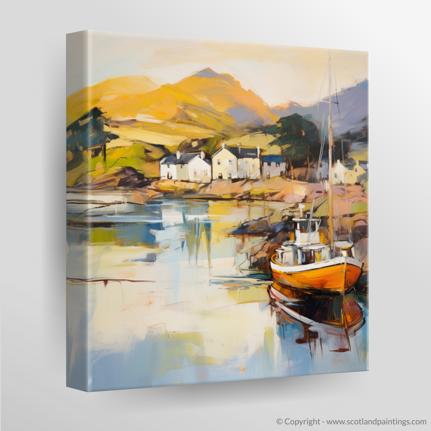 Plockton Harbour Enchantment: An Abstract Expressionist Ode to Scottish Serenity