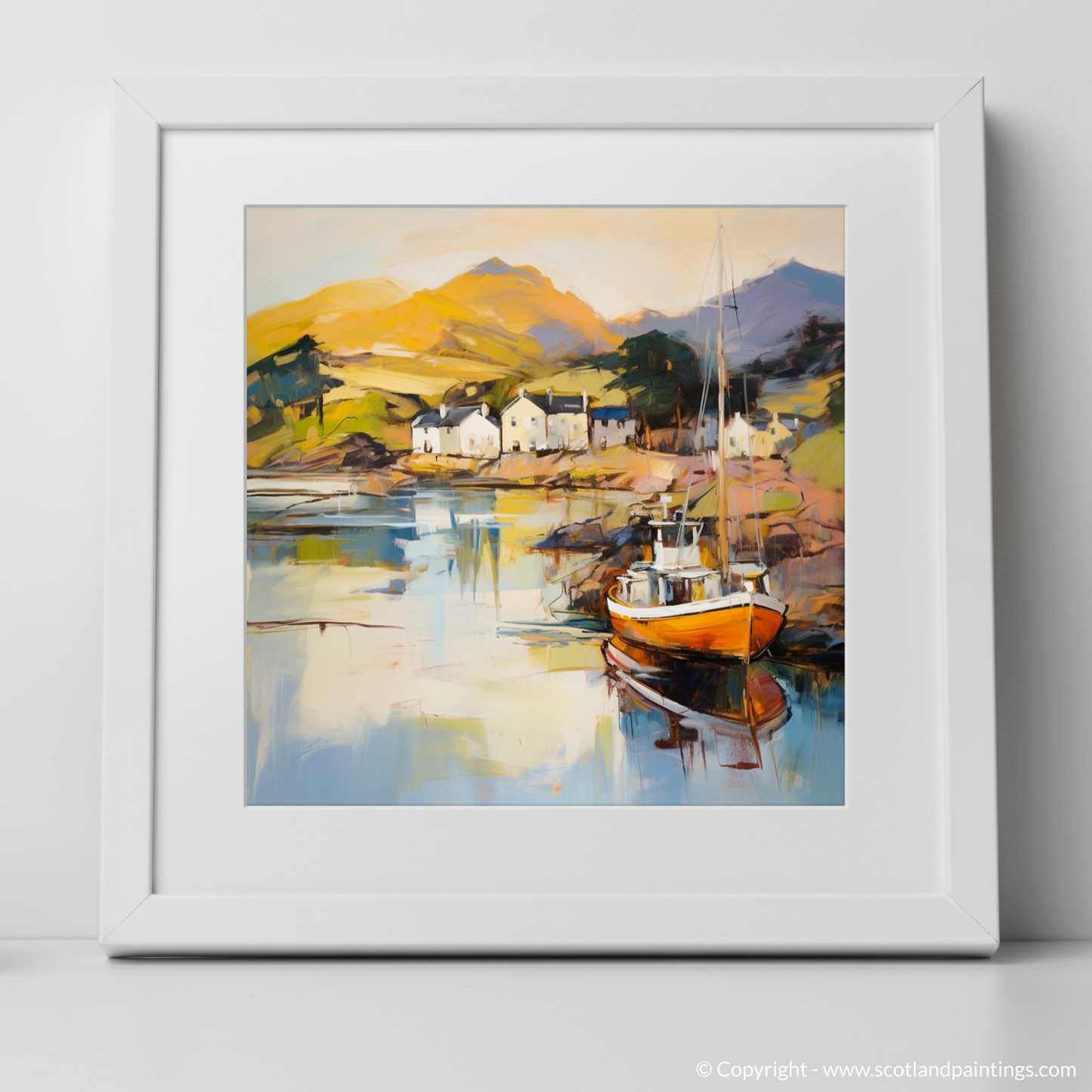 Plockton Harbour Enchantment: An Abstract Expressionist Ode to Scottish Serenity