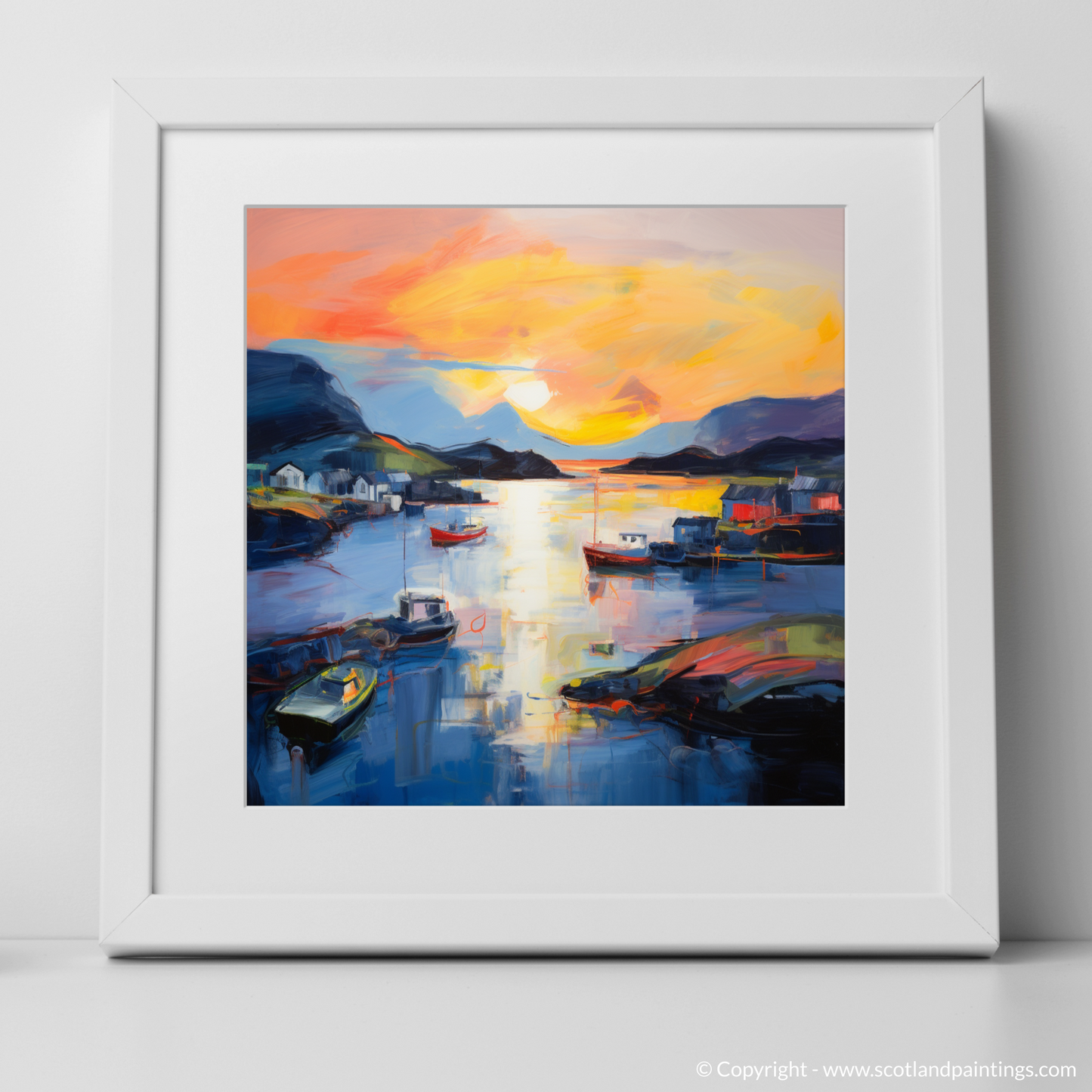 Isleornsay Harbour at Dusk: An Abstract Expressionist Ode to Twilight