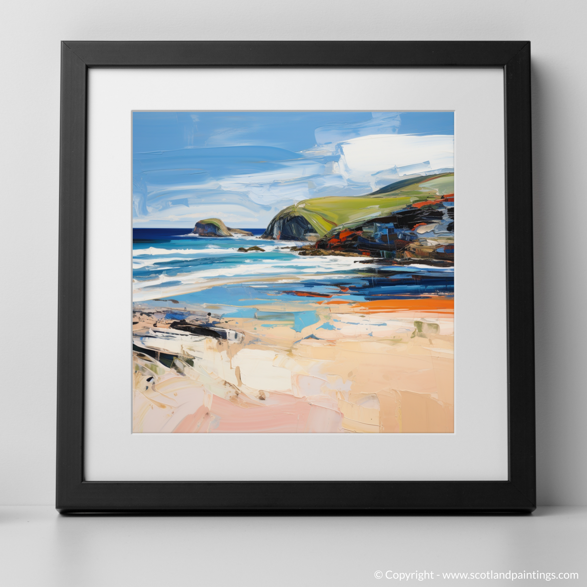 Art Print of Sandwood Bay, Sutherland with a black frame