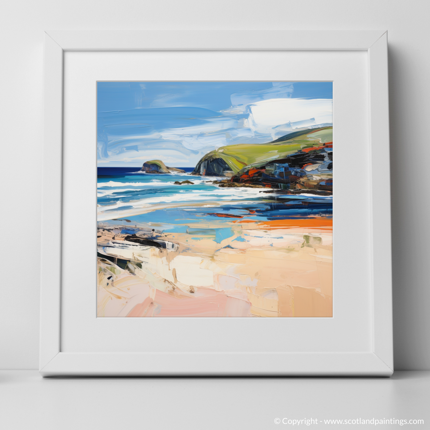 Art Print of Sandwood Bay, Sutherland with a white frame