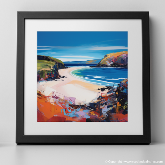 Art Print of Sandwood Bay, Sutherland with a black frame