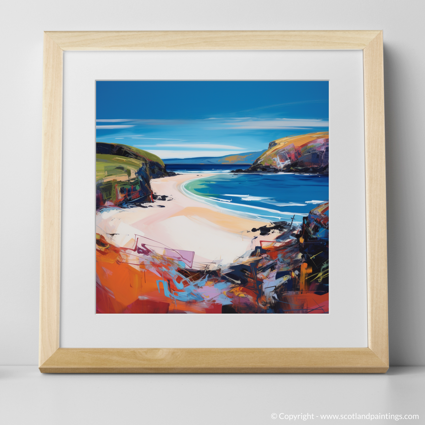 Art Print of Sandwood Bay, Sutherland with a natural frame