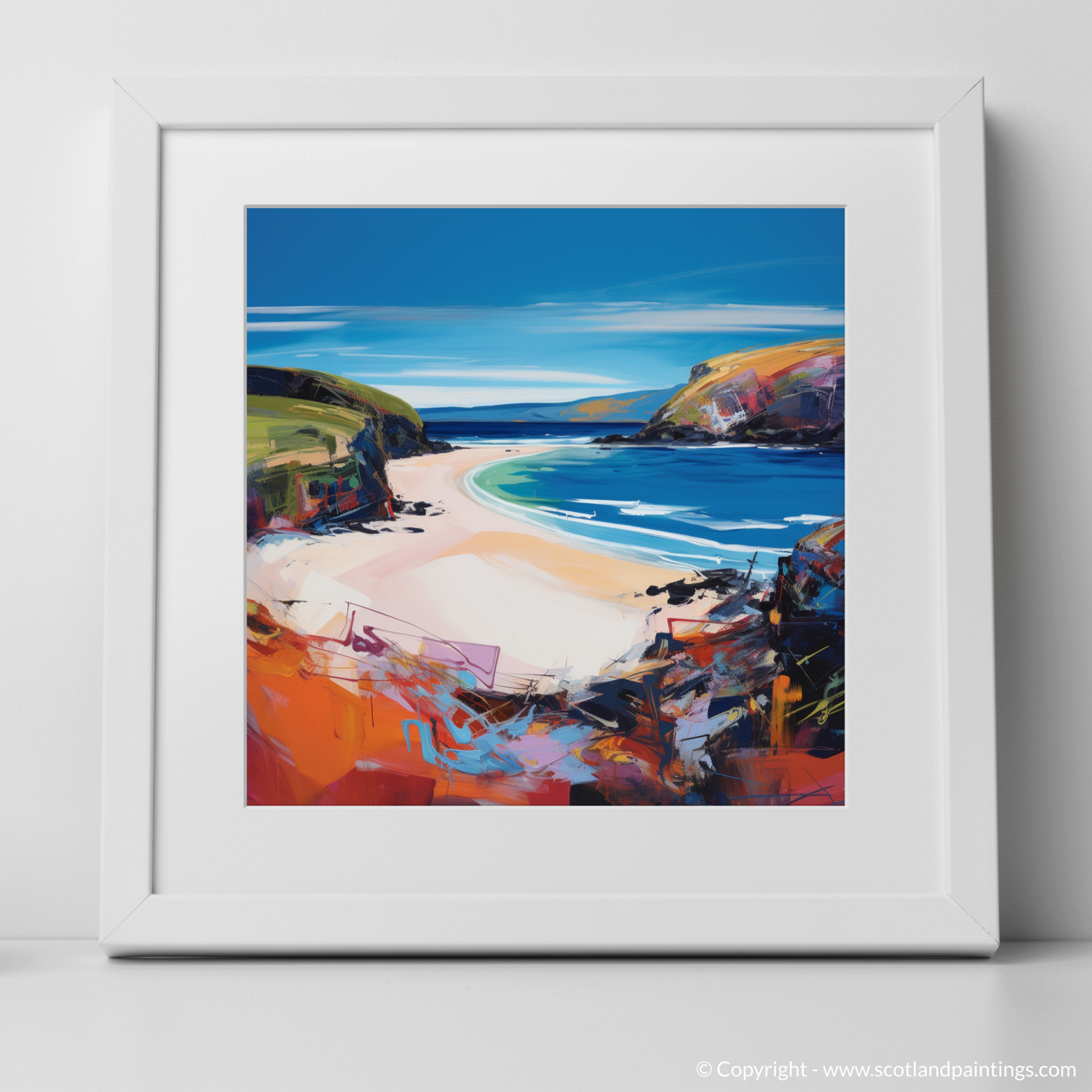 Art Print of Sandwood Bay, Sutherland with a white frame