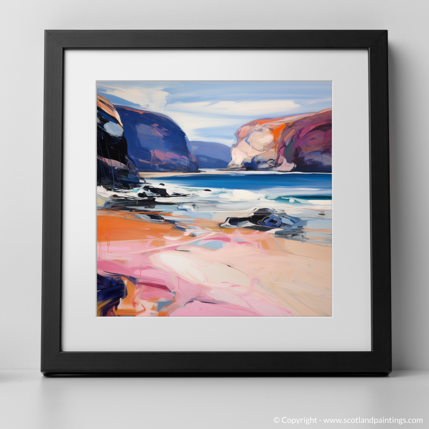 Art Print of Sandwood Bay, Sutherland with a black frame