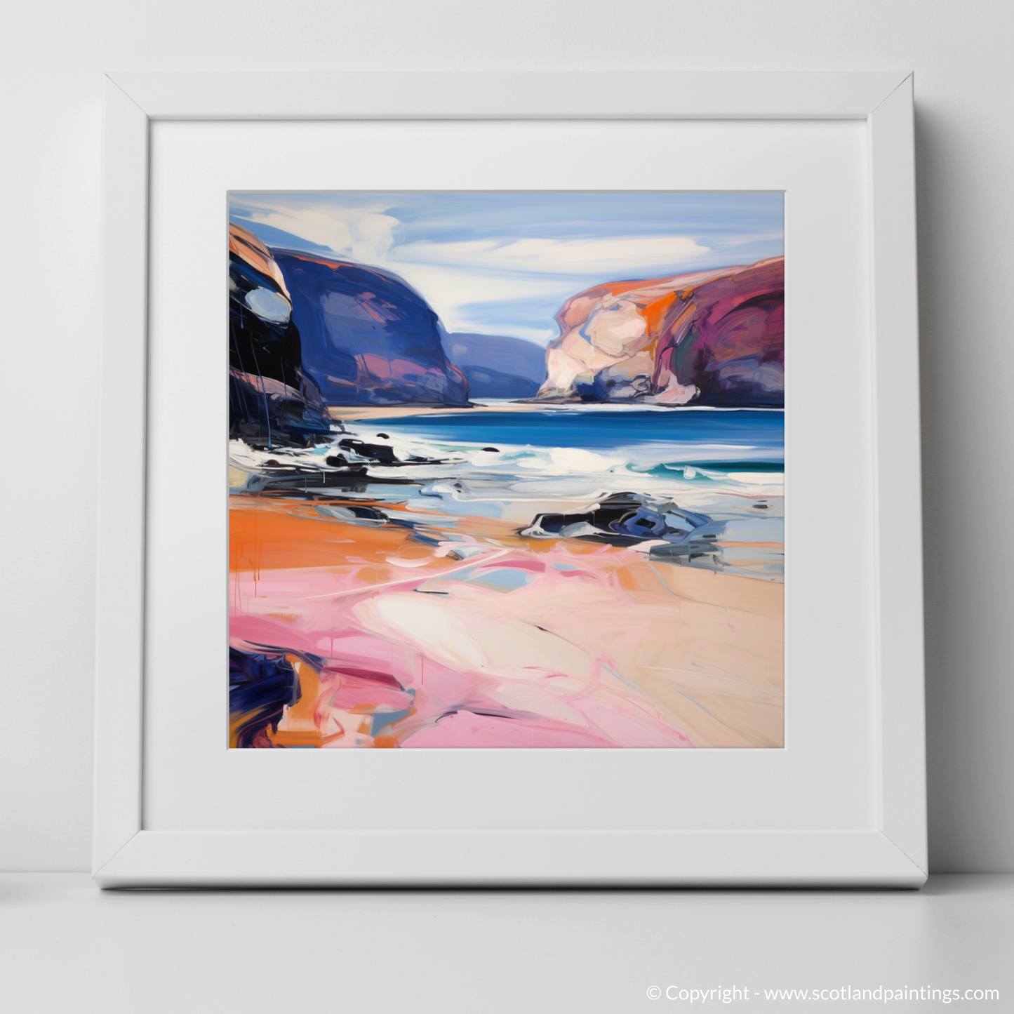 Art Print of Sandwood Bay, Sutherland with a white frame