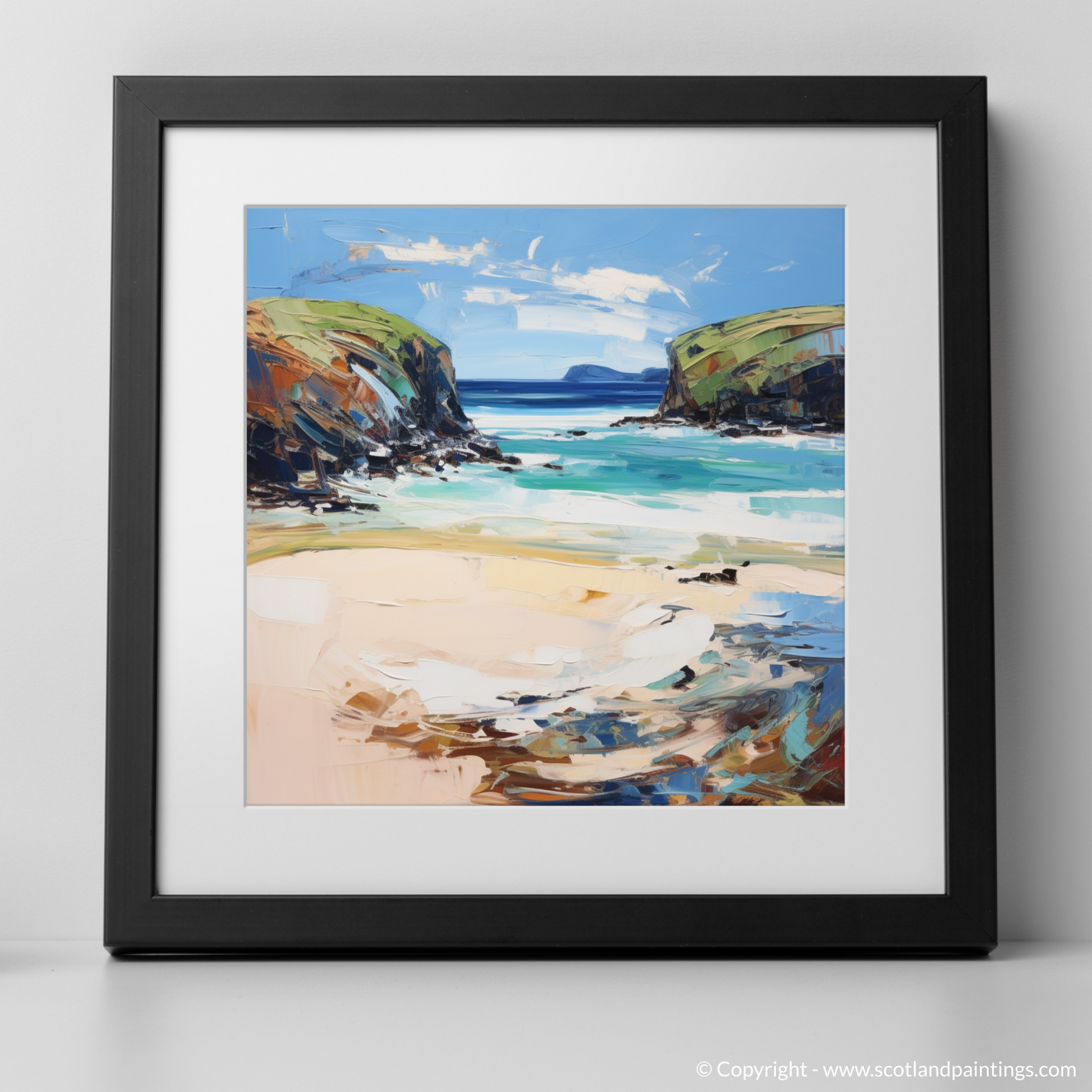 Art Print of Sandwood Bay, Sutherland with a black frame