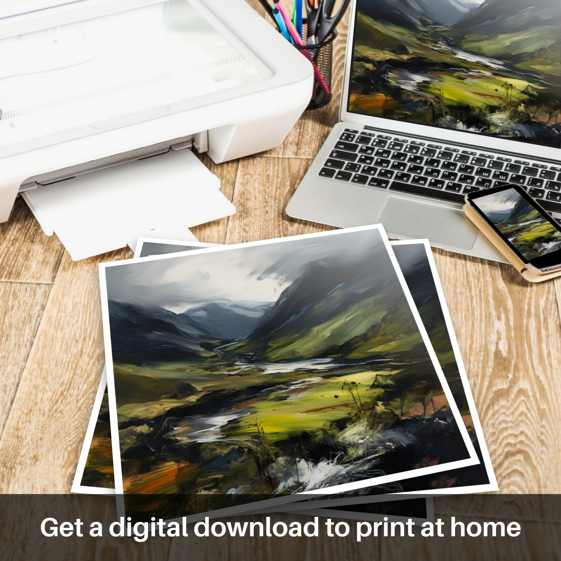 Downloadable and printable picture of Glen Strathfarrar, Highlands