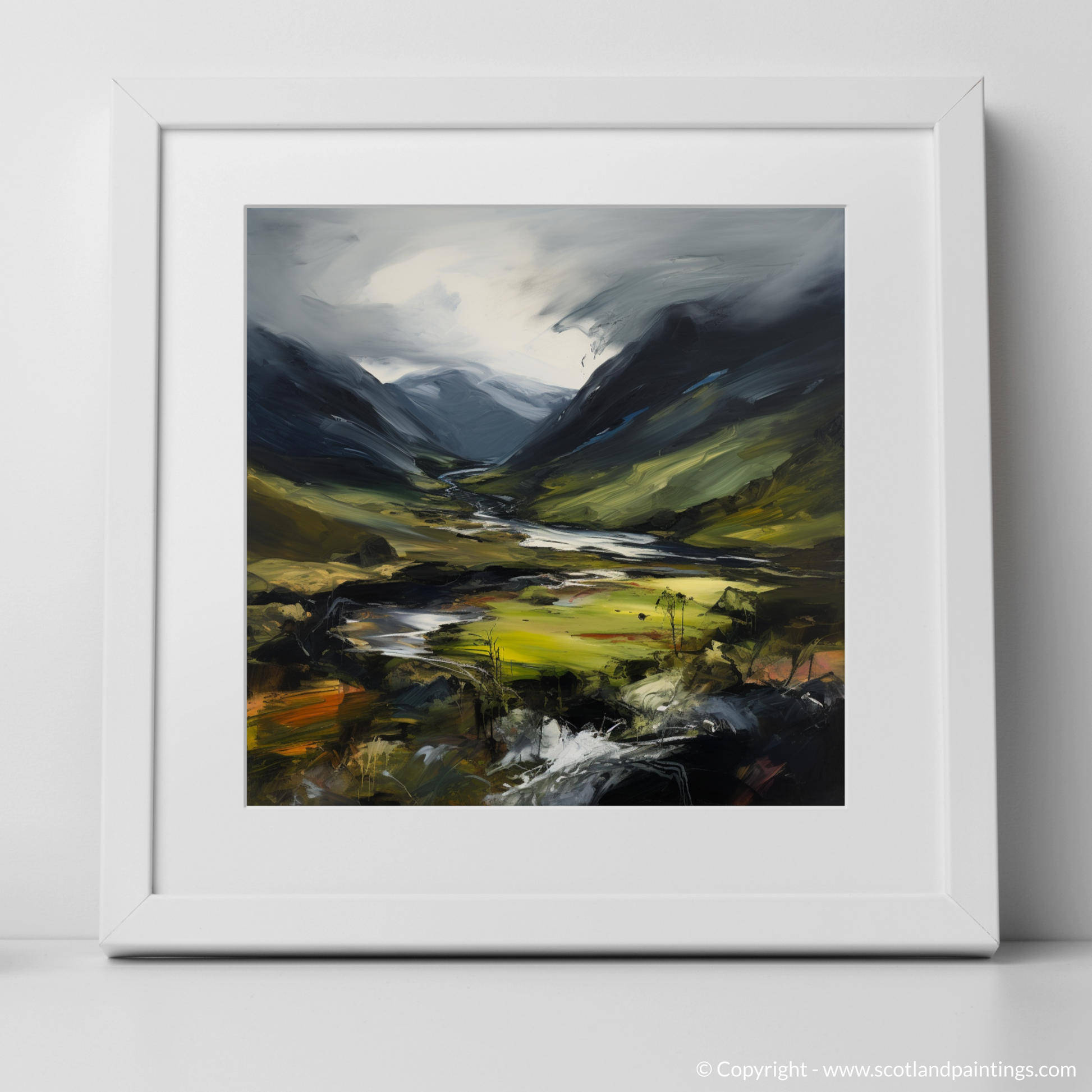 Art Print of Glen Strathfarrar, Highlands with a white frame