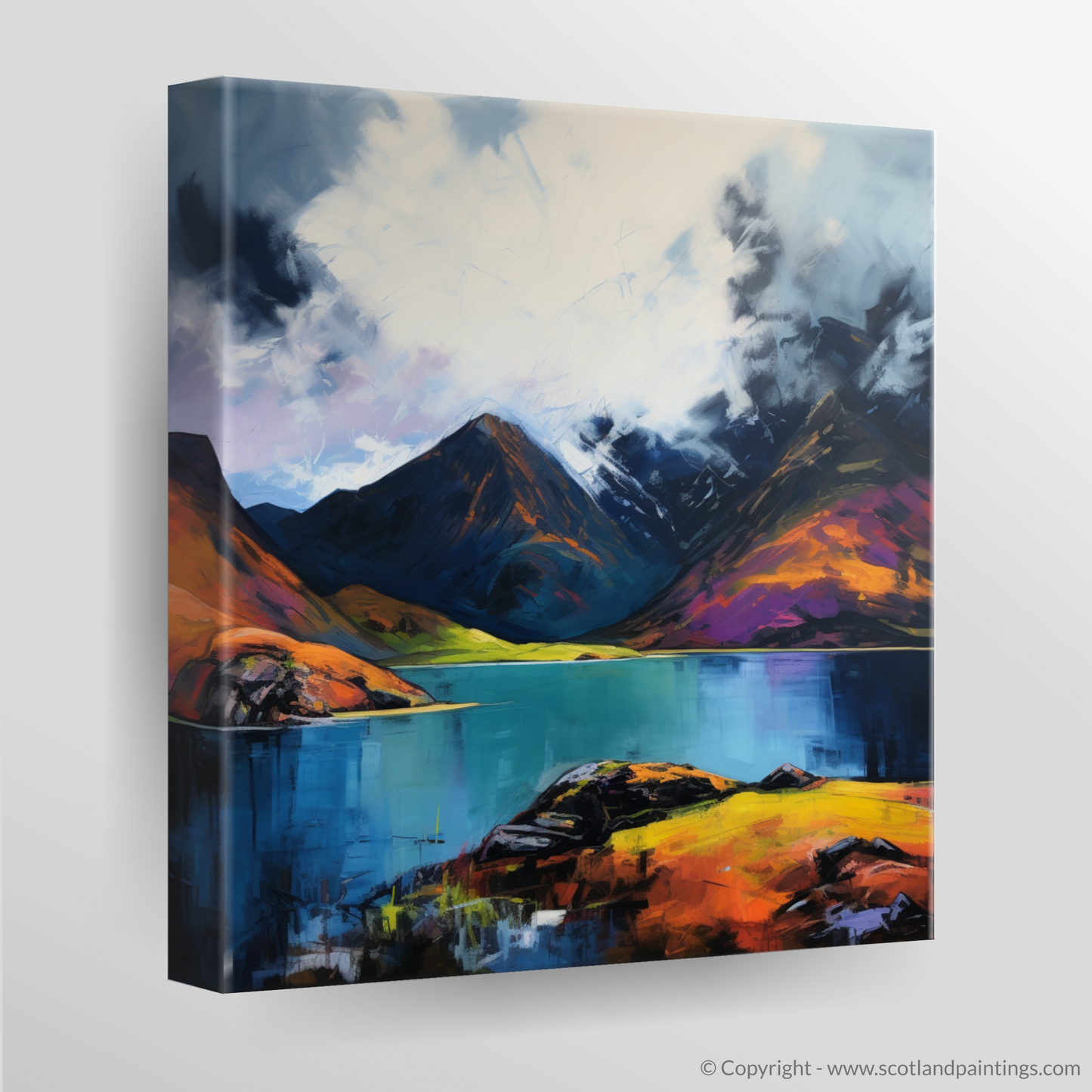 Canvas Print of Loch Coruisk with a stormy sky