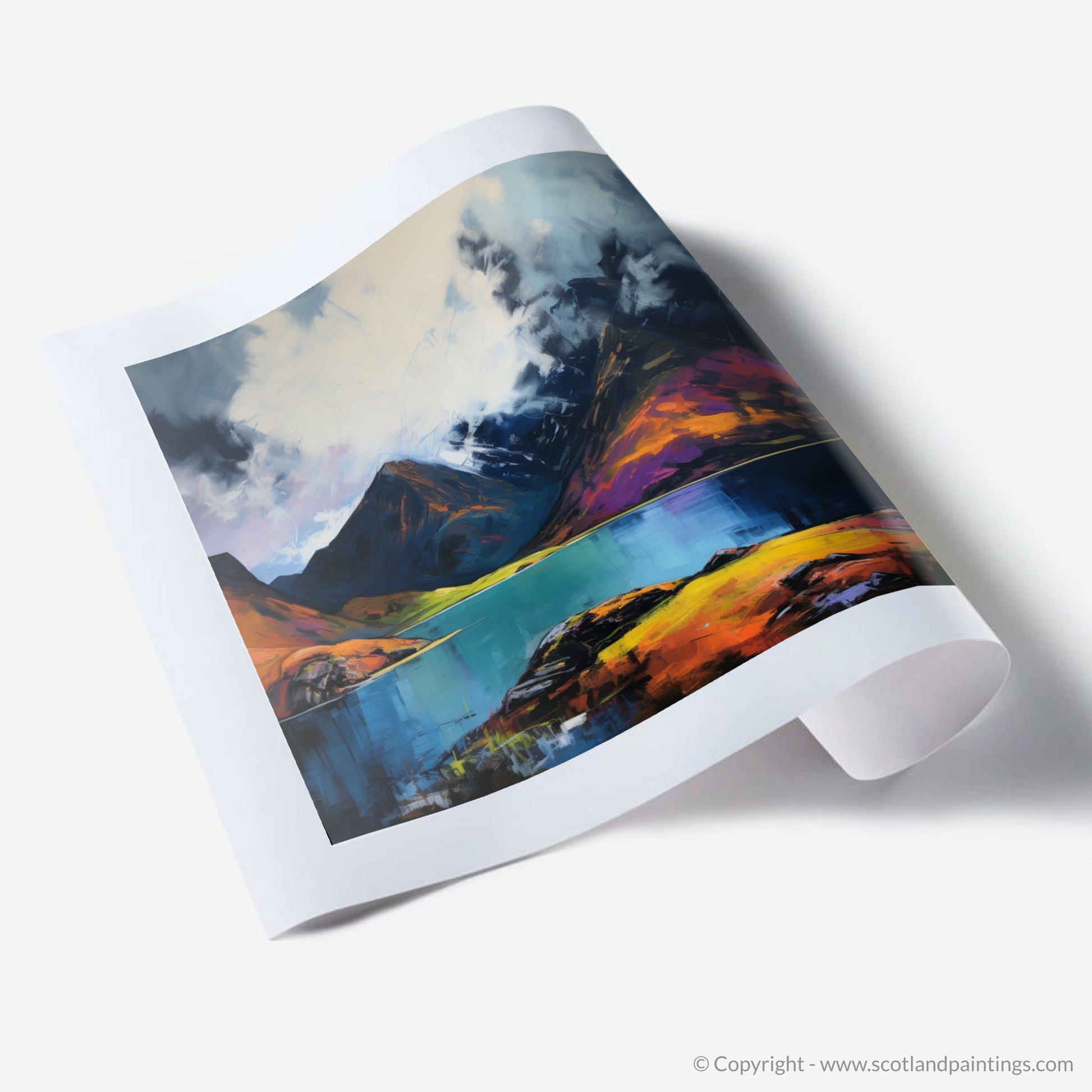 Art Print of Loch Coruisk with a stormy sky