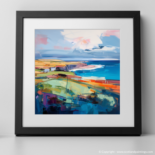Art Print of Orkney, North of mainland Scotland with a black frame