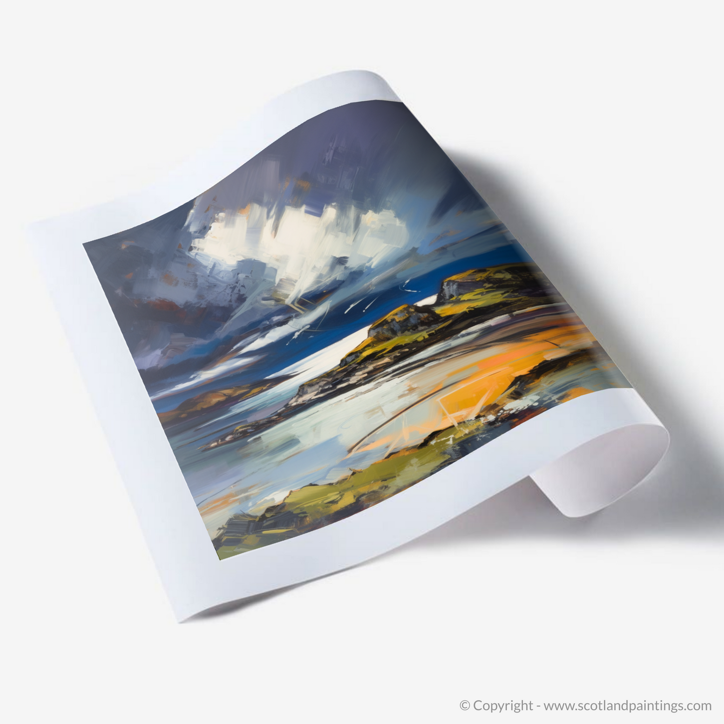 Art Print of Lochinver Bay with a stormy sky